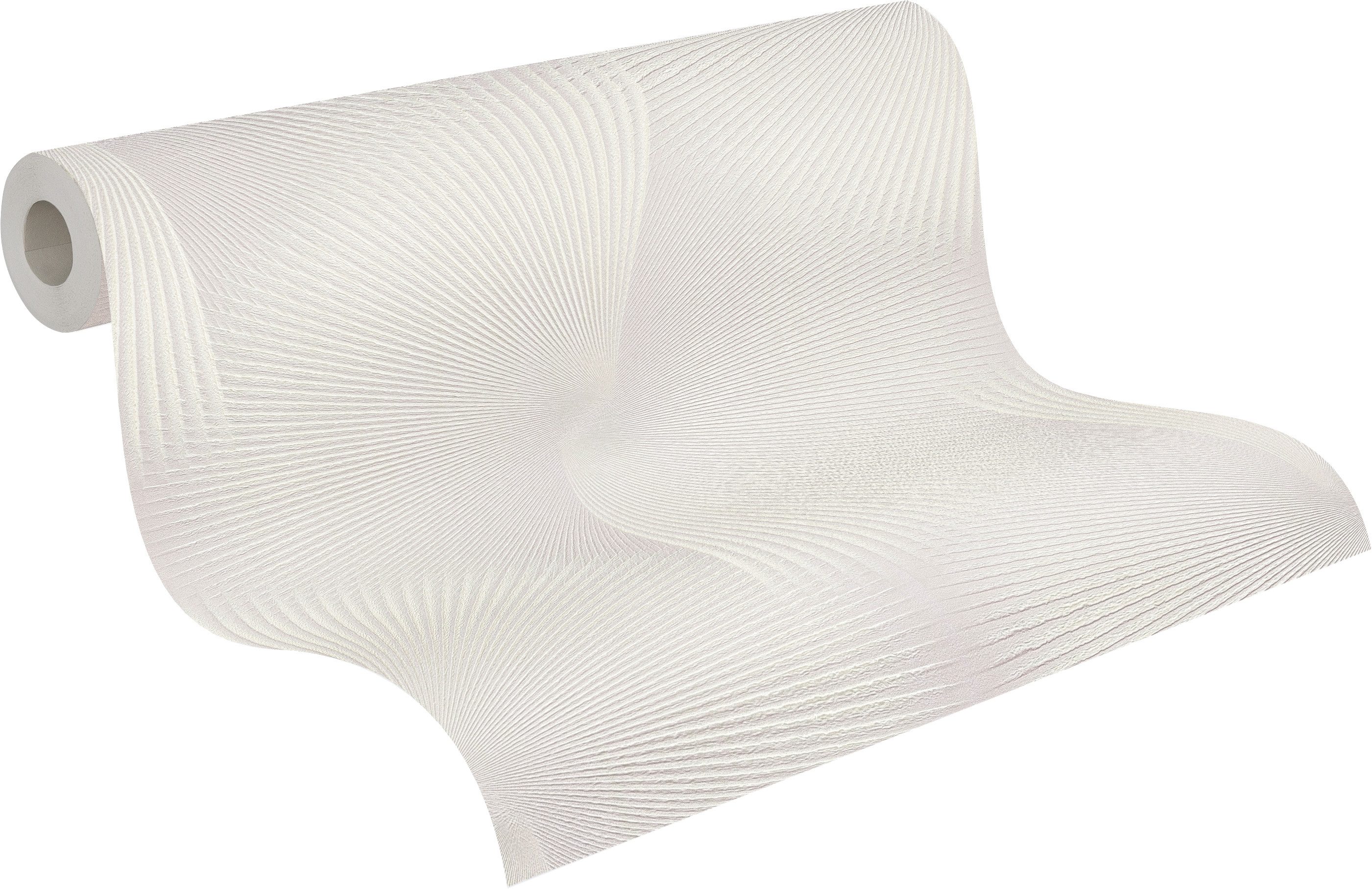 A.S. Création Vliestapete Trend Spectrum Fan – Glamouröse 3D-Fächeroptik Vliestapete, strukturiert, 3D-Optik, glänzend, geometrisch, (1 St), Grafisches Fächermotiv mit räumlicher Wirkung und edlem Glanz