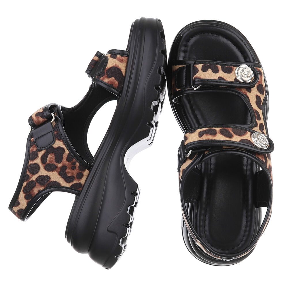 Ital-Design Bequeme Damen-Sandalen mit Rosetten für günstig online kaufen