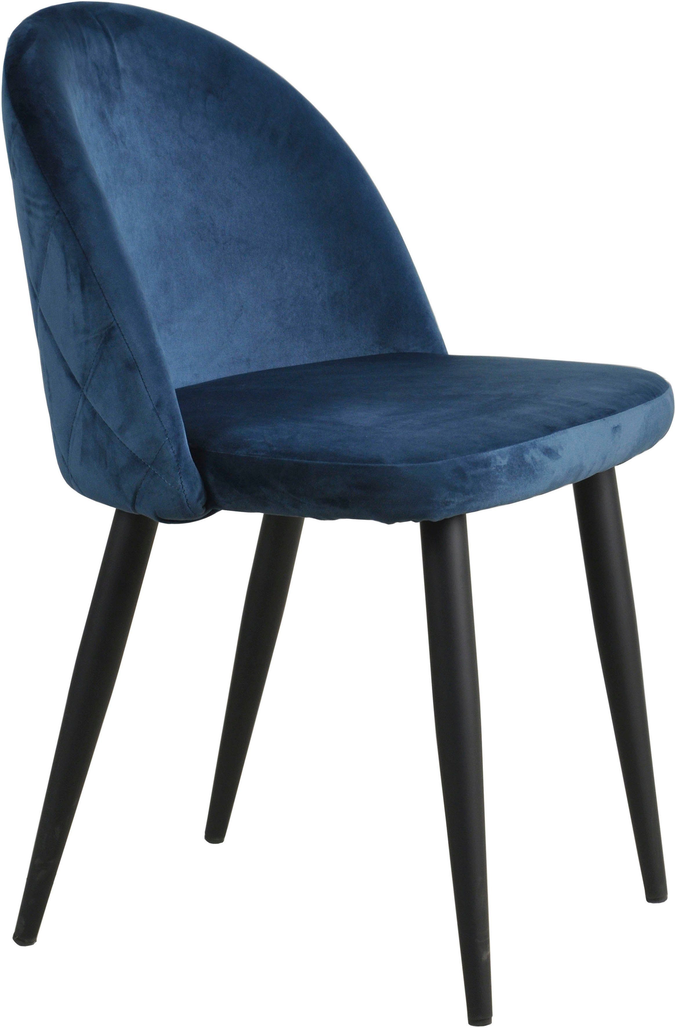 2 blau weichem St), mit (Set, Samtvelours Polsterstuhl Sit&Chairs SIT