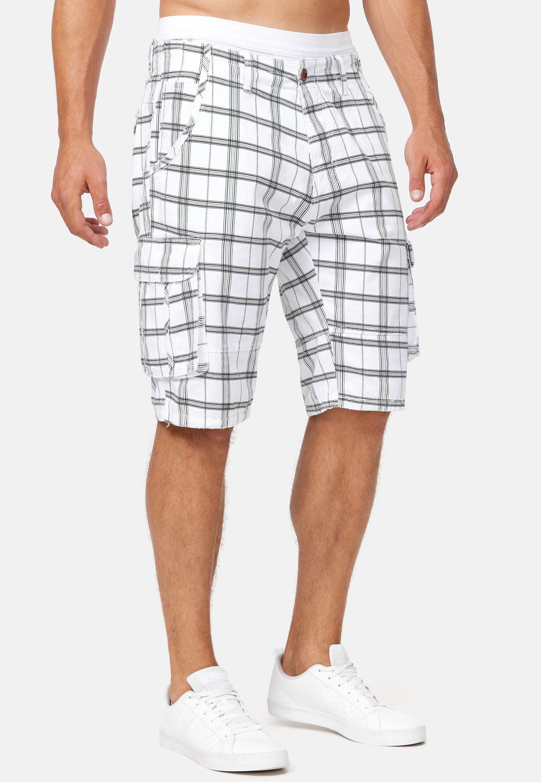 Indicode Cargoshorts Herren Monroe Cargo Cargo Shorts Herrenshorts mit 6 Taschen inkl. Gürtel