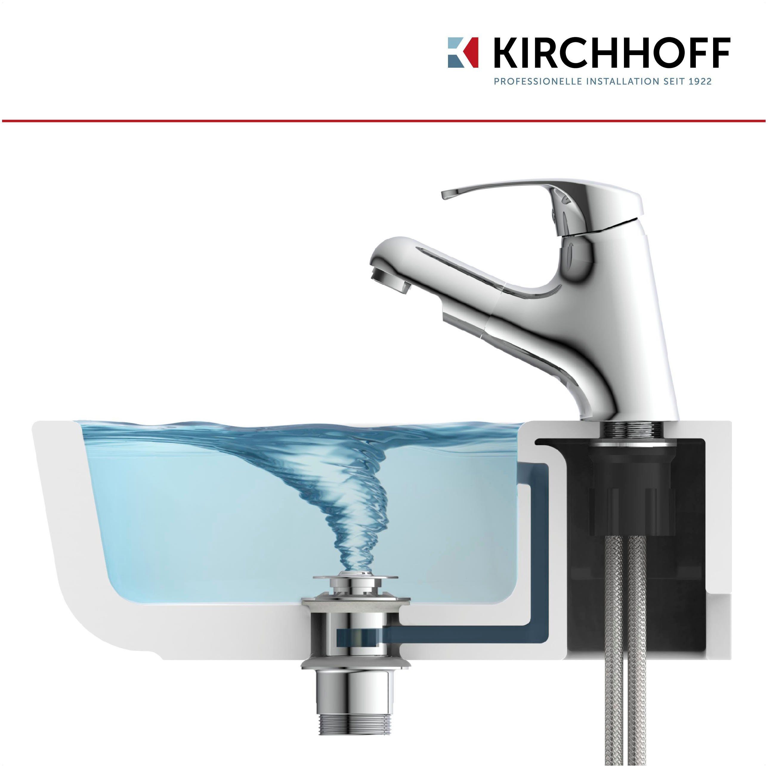 Kirchhoff Duschablauf, Universal Waschbecken Ablaufgarnitur, Pop Up Waschbeckenstöpsel