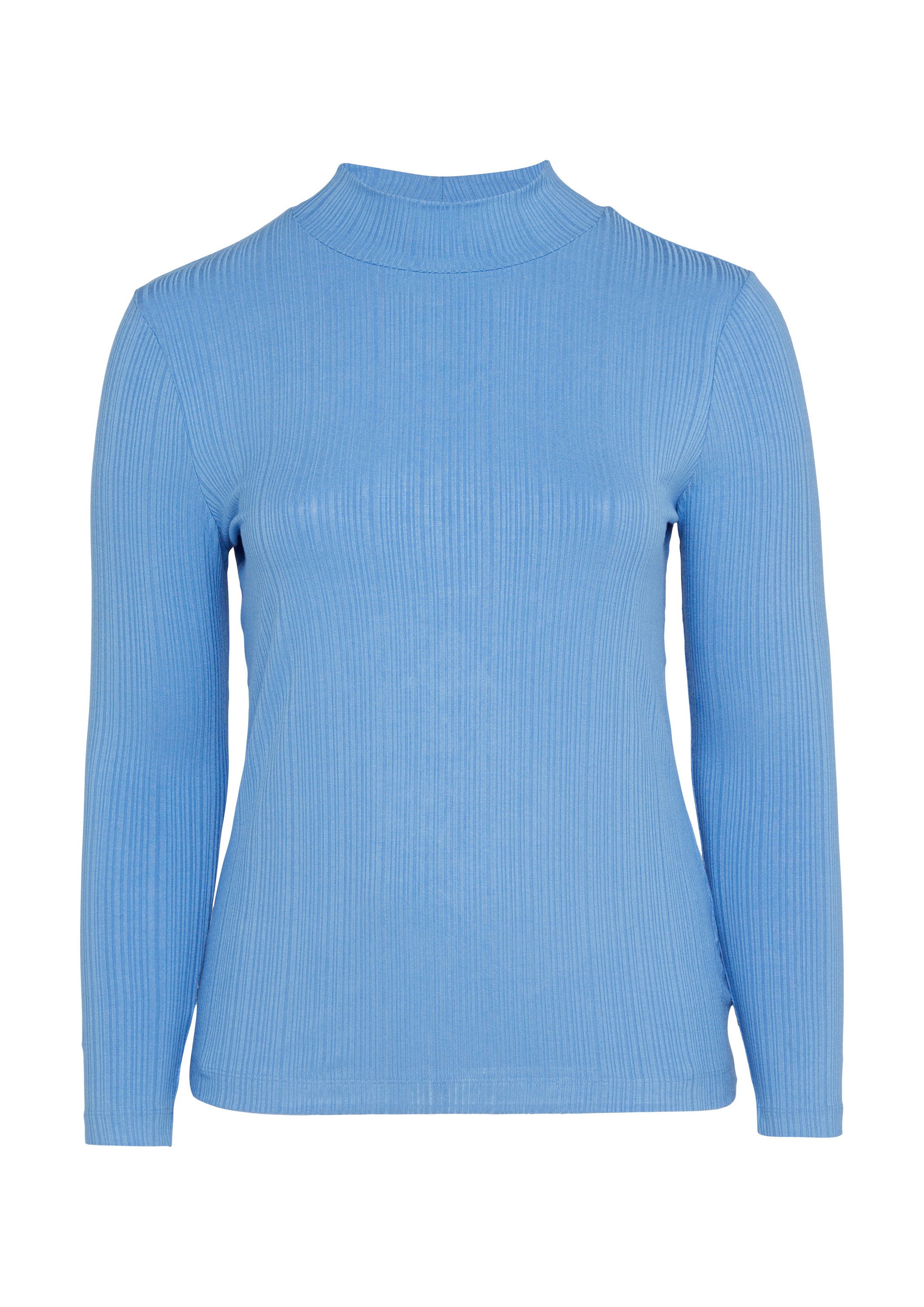 QS Langarmshirt T-Shirt Rippshirt im Slim Fit aus Viskosemix günstig online kaufen