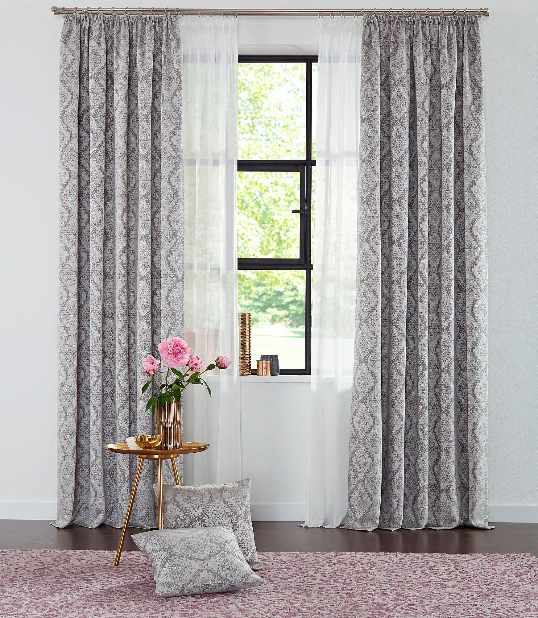 my halbtransparent, Malin, St), Farbe: Wollweiss Voile, (2 Gardine home, Kräuselband