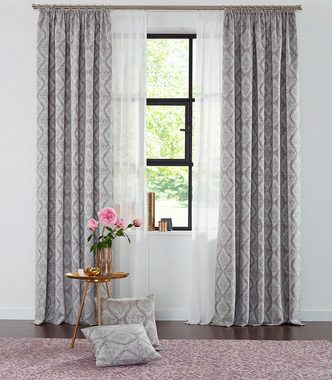 Gardine Malin, my home, Kräuselband (2 St), halbtransparent, Voile, halbtransparent, 2-er Set, Voile