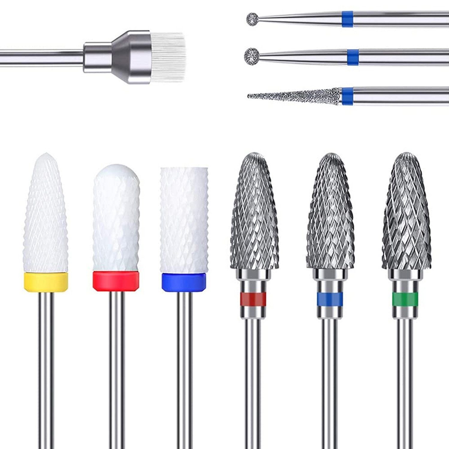 Bohrer- und Bit-Set 10 Stück Aufsatz, 2,38 mm, Nagelkunstwerkzeuge.