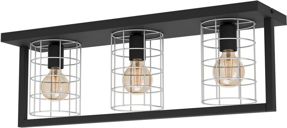 EGLO Deckenleuchte JUBILY, Leuchtmittel wechselbar, ohne Leuchtmittel,  Deckenleuchte in schwarz aus Stahl - exkl. E27 - 40W, Hochwertige und  moderne Leuchte von EGLO Leuchten