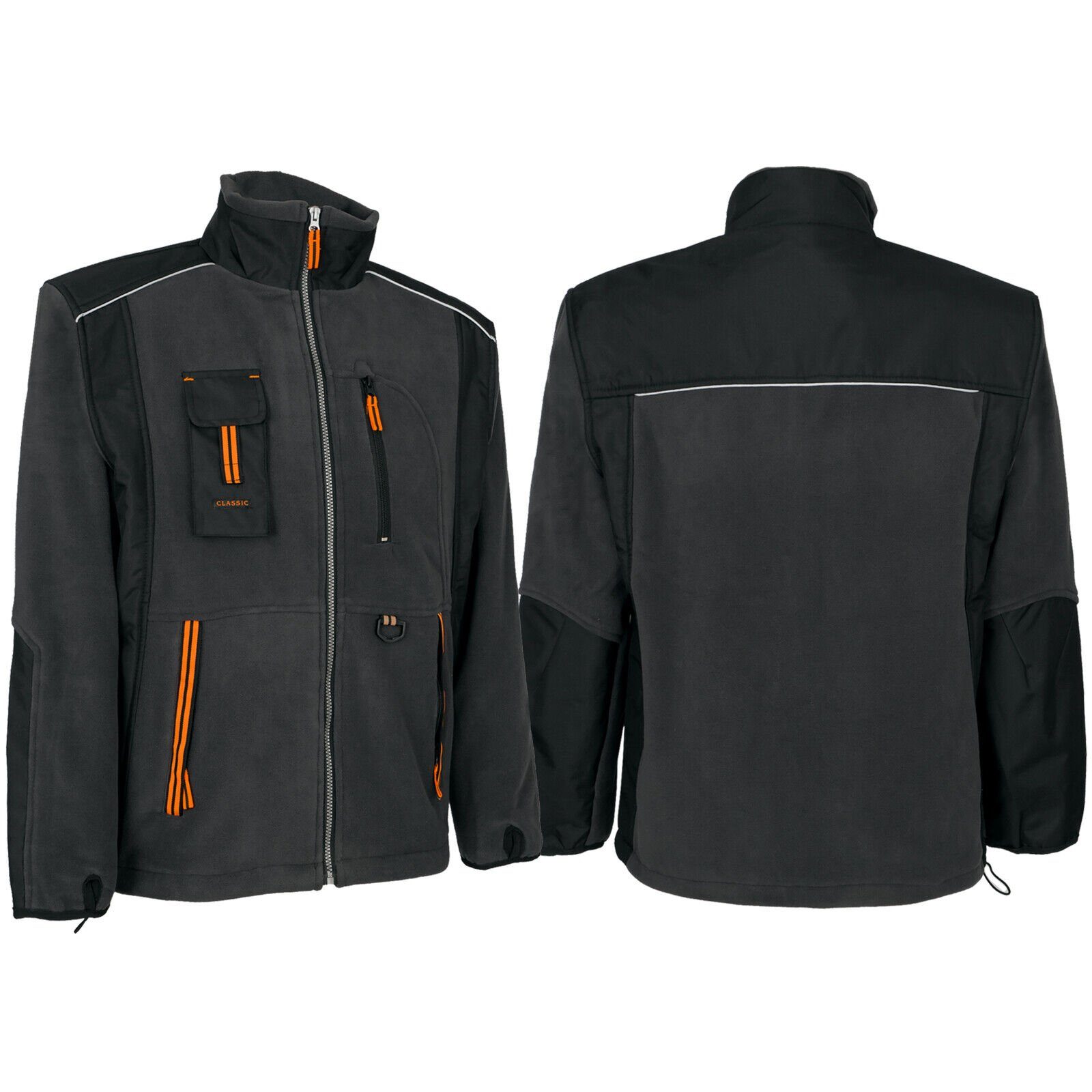 Arbeitsjacke Warme Fleecejacke Arbeitsjacke Berufsjacke Schwarz-Grau (POL-CLAS)