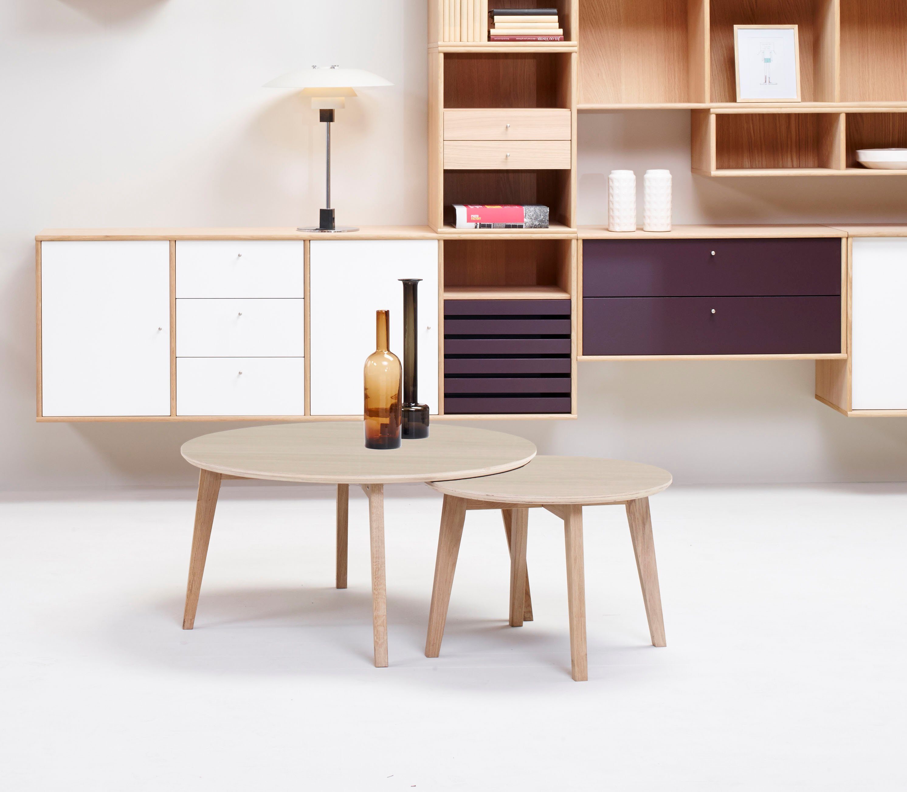 Hammel Furniture Basic Couchtisch und zwei Single, Massivholz naturfarben aus zwei by Farben, Gestell Größen Hammel in
