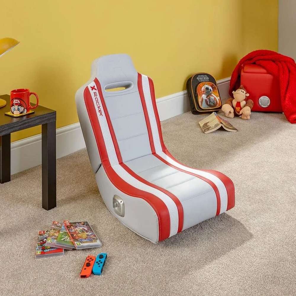 X Rocker Gaming-Stuhl X Rocker Shadow 2.0 Konsolen-Gamingstuhl Gepolsterter Sitz Rot, Weiß