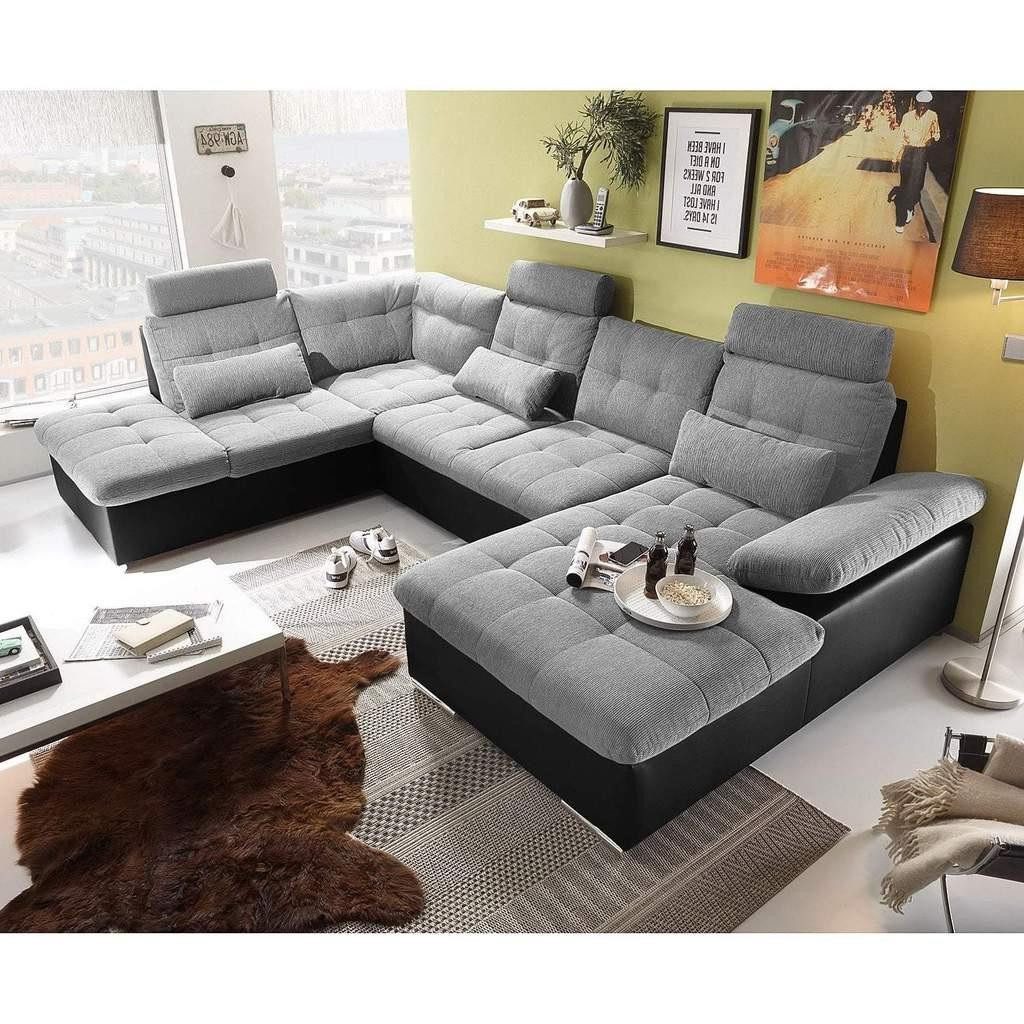 Xlmoebel Wohnlandschaft Sofa mit Bettfunktion in U-Form aus Stoff, modernes Eckdesign, Hergestellt in Europa