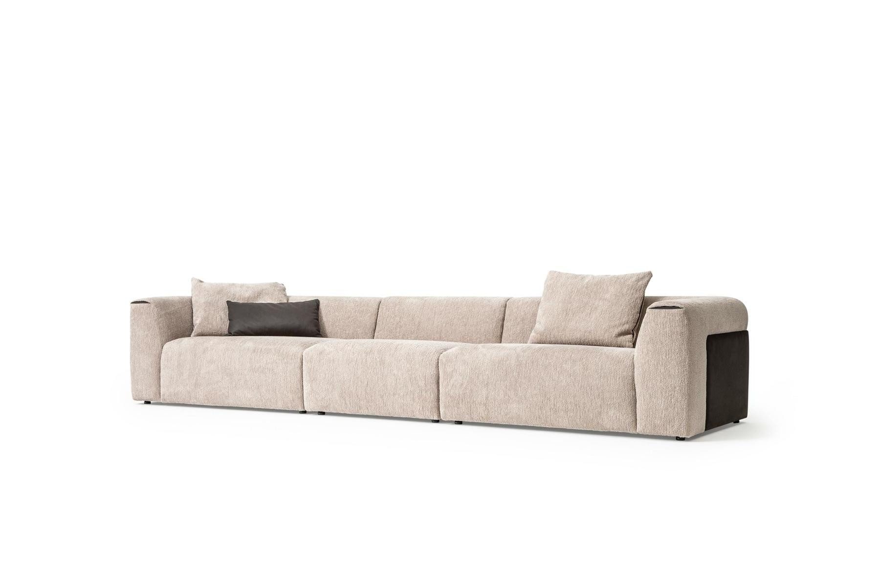 Xlmoebel Big-Sofa Beigefarbenes Designer-Sofa mit eleganter Polsterung, 1 Teile, Hergestellt in Europa