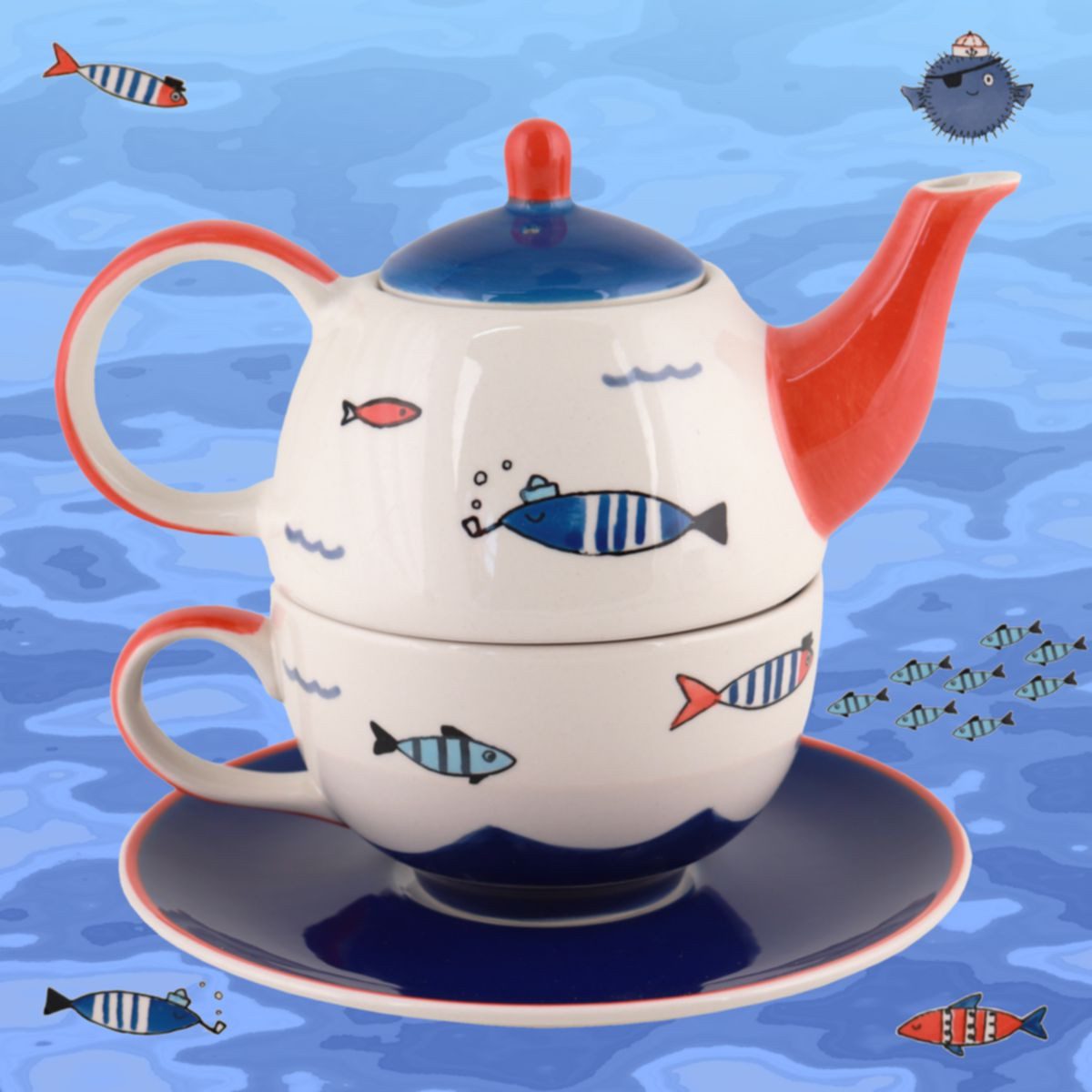 Mila Teekanne Mila Keramik Tee-Set Tea for One Moin Moin, 0,4 l, (Set)