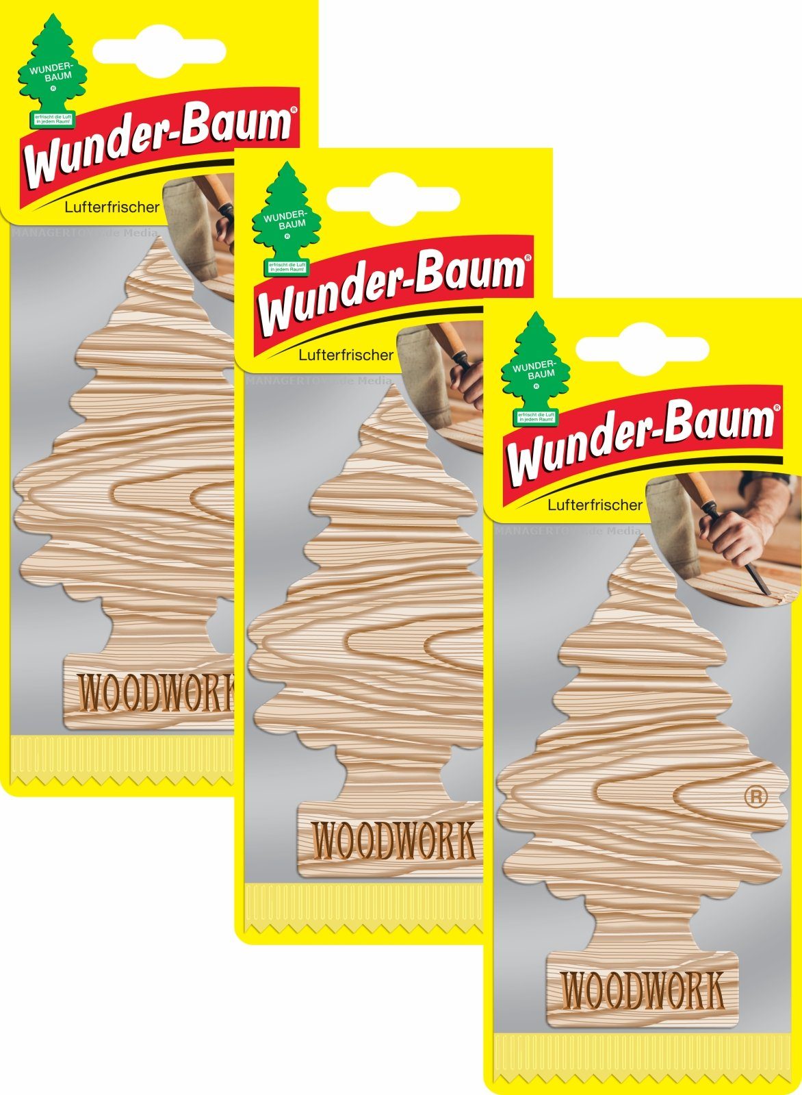 WUNDER-BAUM Vanille 3er Duftbäumchen Wunderbaum Vanilla 3 Set  Lufterfrischer