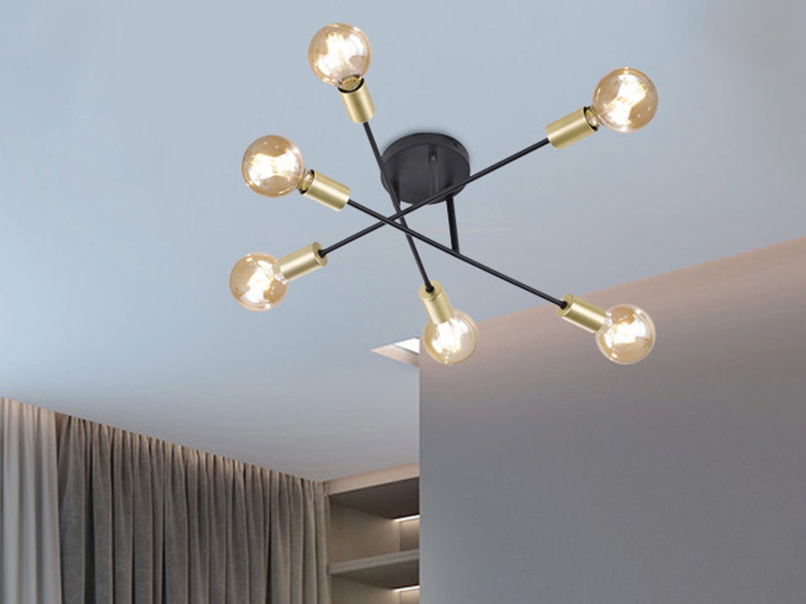 meineWunschleuchte LED Deckenleuchte, LED wechselbar, Warmweiß, Große  minimalistisch-e Designer Treppenhaus Lampe schwenkbar, Ø 56cm