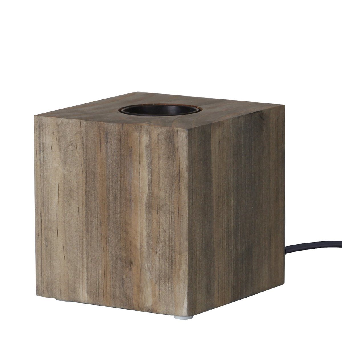 Würfel E27 Holz TRADING Lampenhalterung 9cm STAR Schalter Tischleuchte stehend Tischleuchte