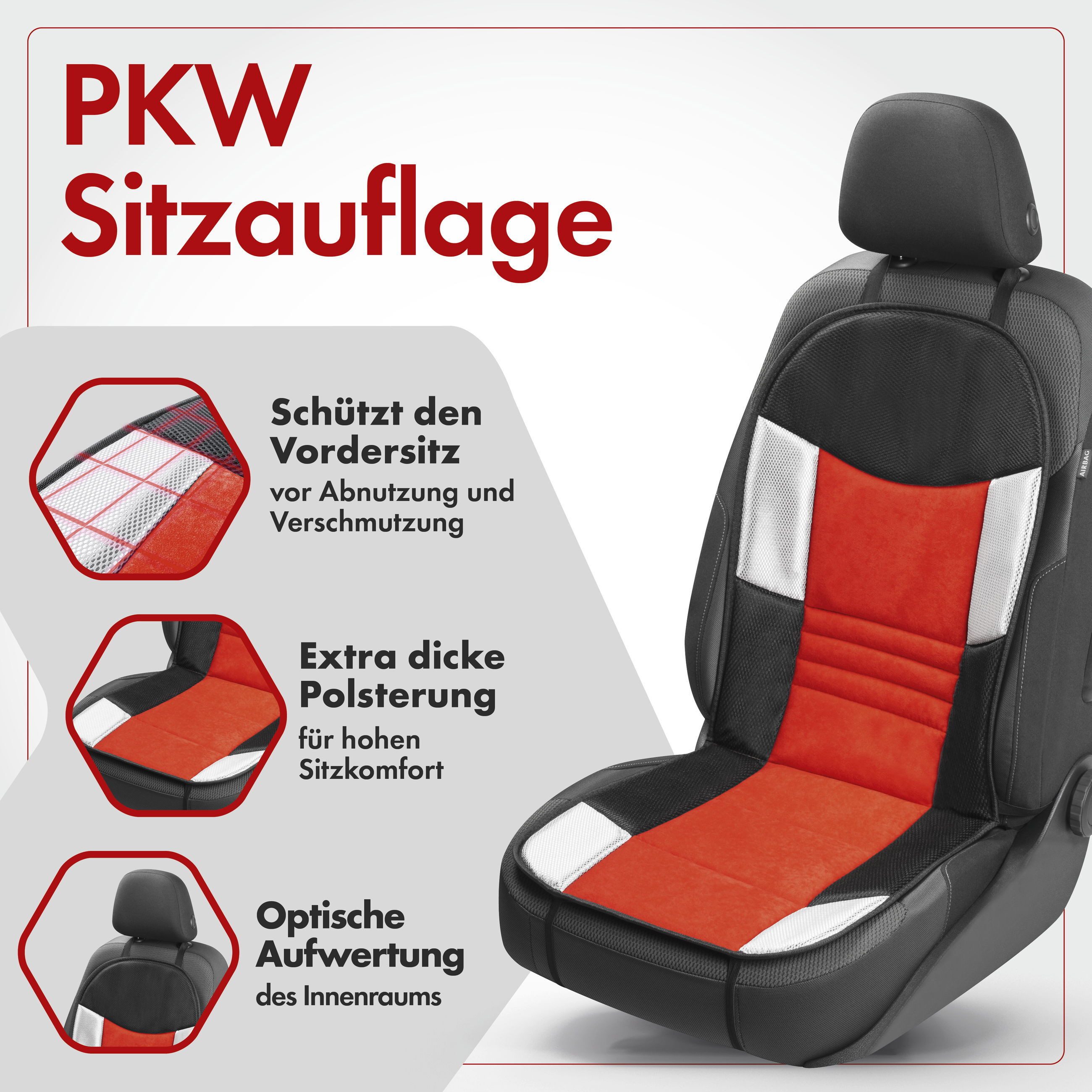 CarComfort Autositzauflage Sitzaufleger Hunt, 1 Stück, 1-tlg.