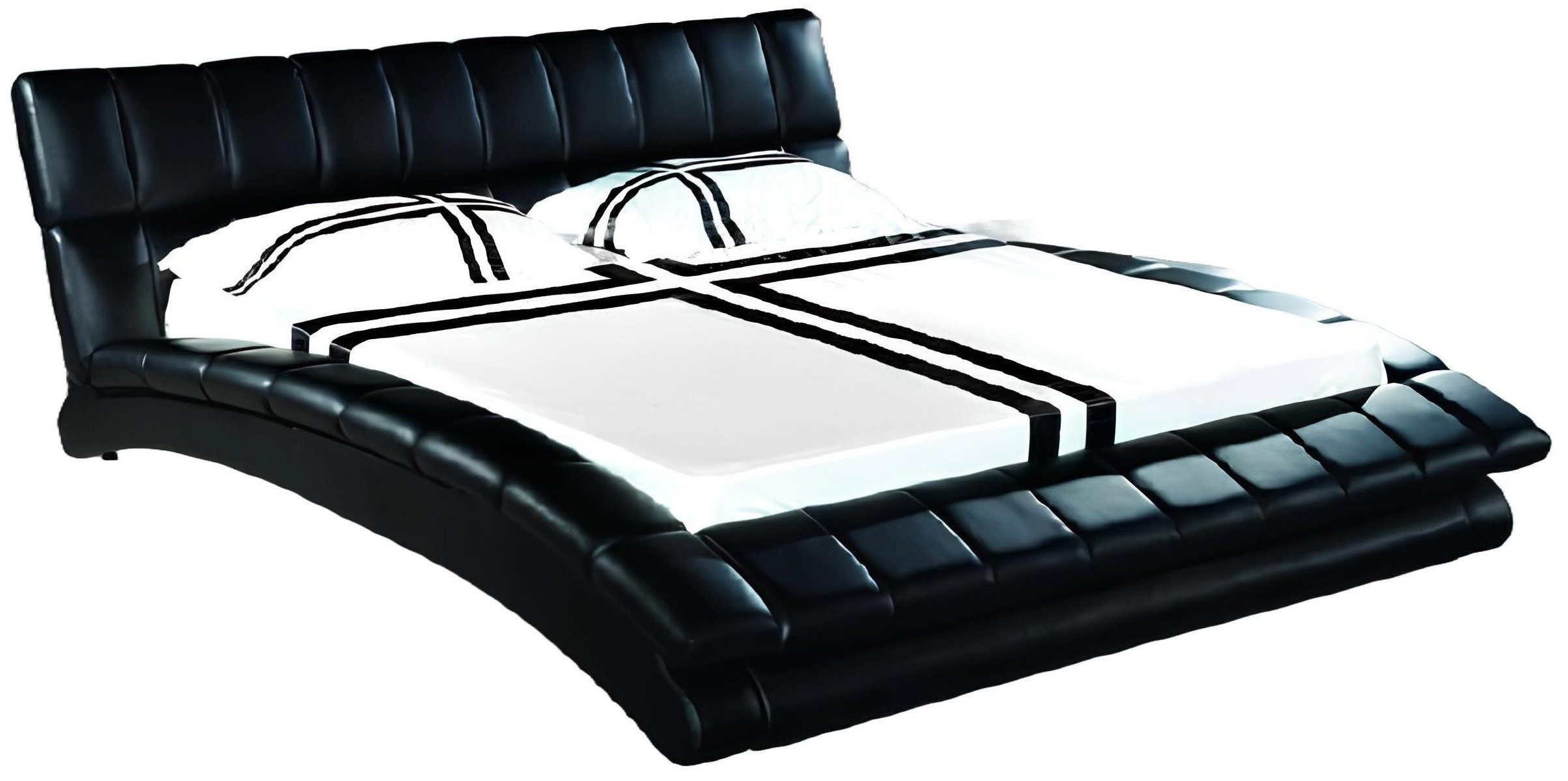 Xlmoebel, Wasserbett Polsterbett Maurice mit Lederoptik und integriertem Wasserbett, (Wasserbett Bett Betten - MAURICE), Hergestellt in Europa