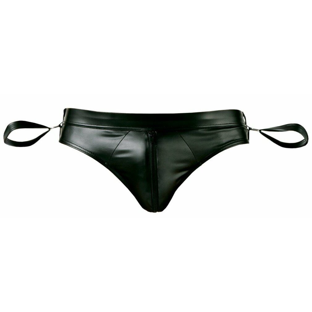 Svenjoyment Bondage Boxershorts Männer Po-freier Slip mit Handfesseln Wetlook - schwarz