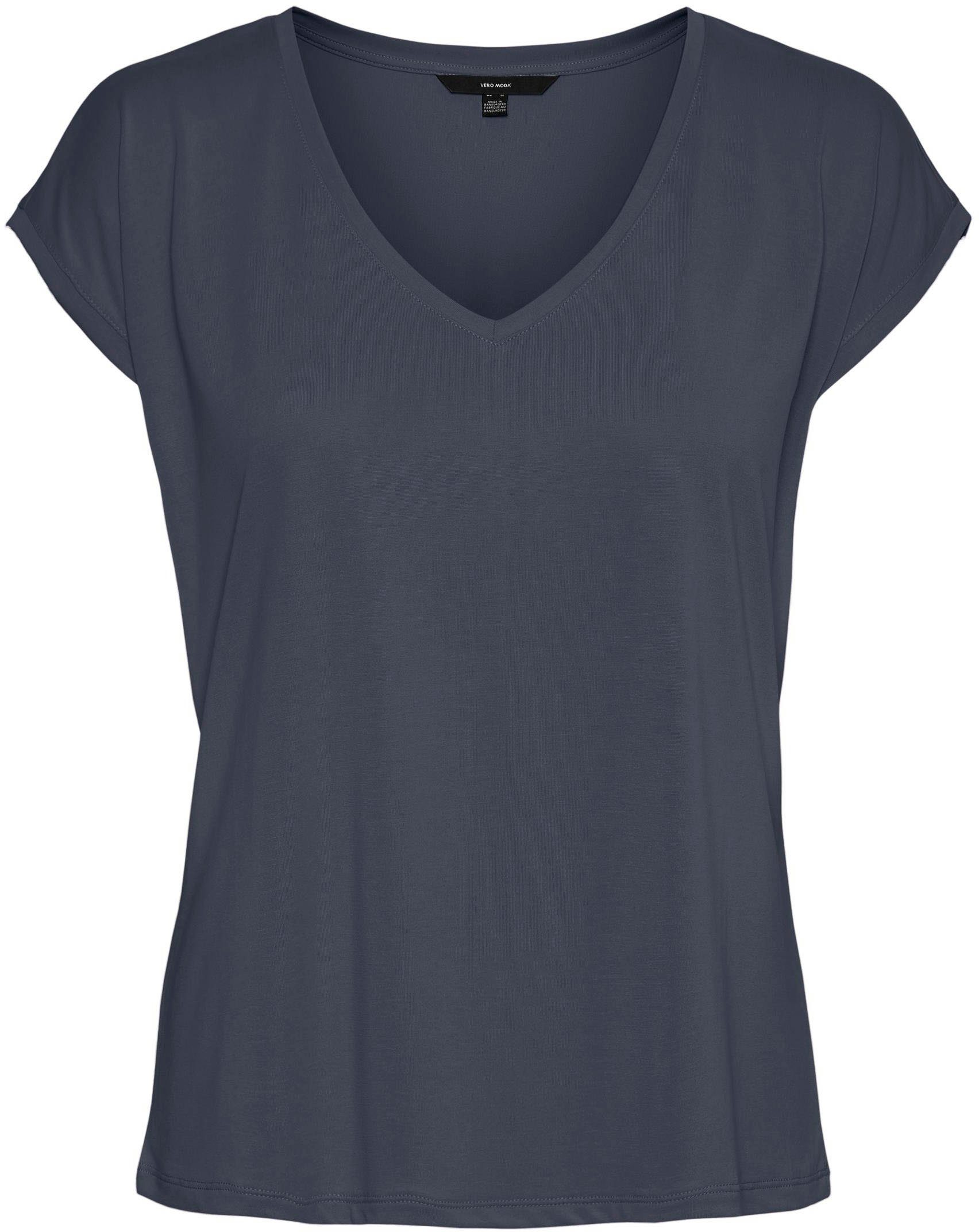 Vero Moda V-Shirt VMFILLI SS V-NECK TEE GA NOOS Materialmix, relaxed fit – Bild 4 von 5