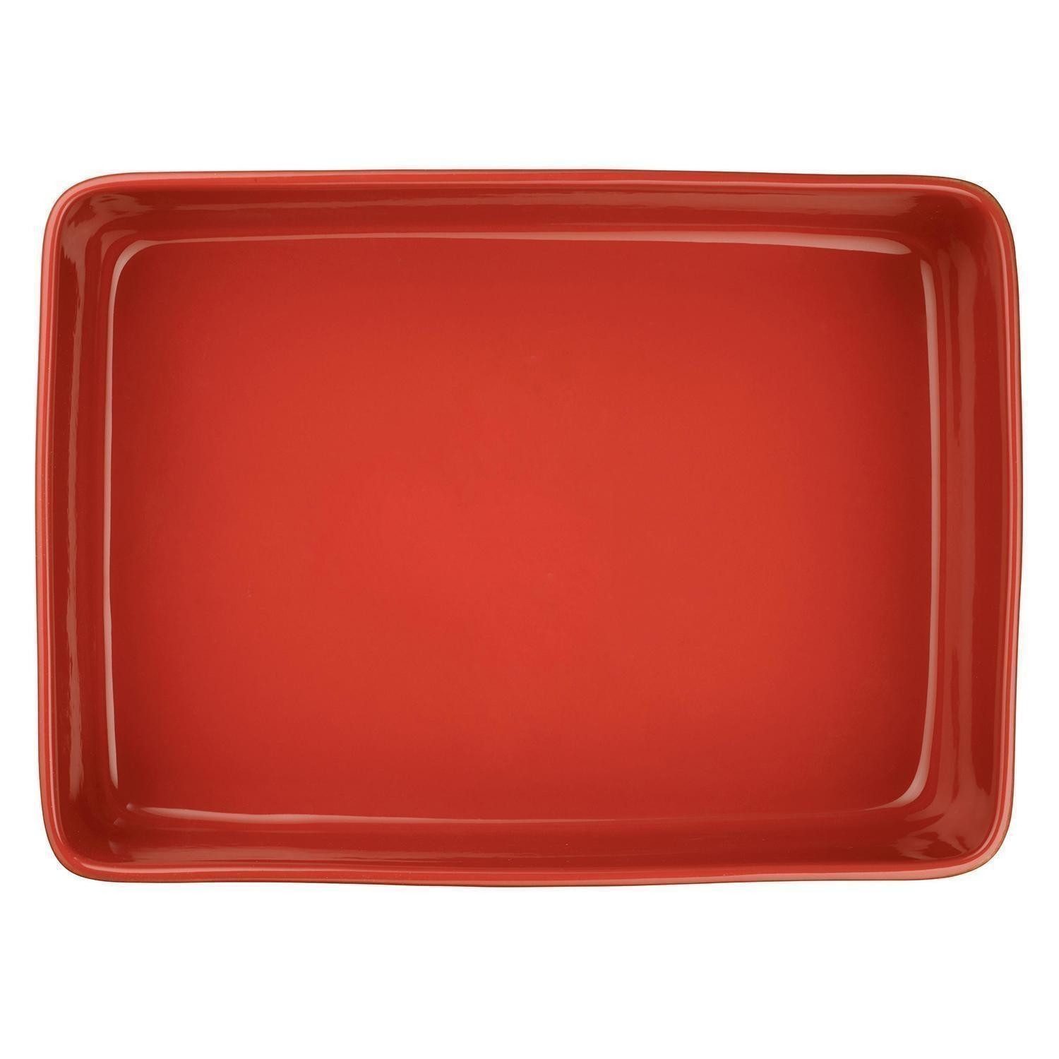 ASA SELECTION Auflaufform GRANDE, Rot, Steingut, Spülmaschinengeeignet, Steinzeug, (1-St), mikrowellen-, ofen- und gefriergeeignet, B 36 x H 7,5 x T 26 cm