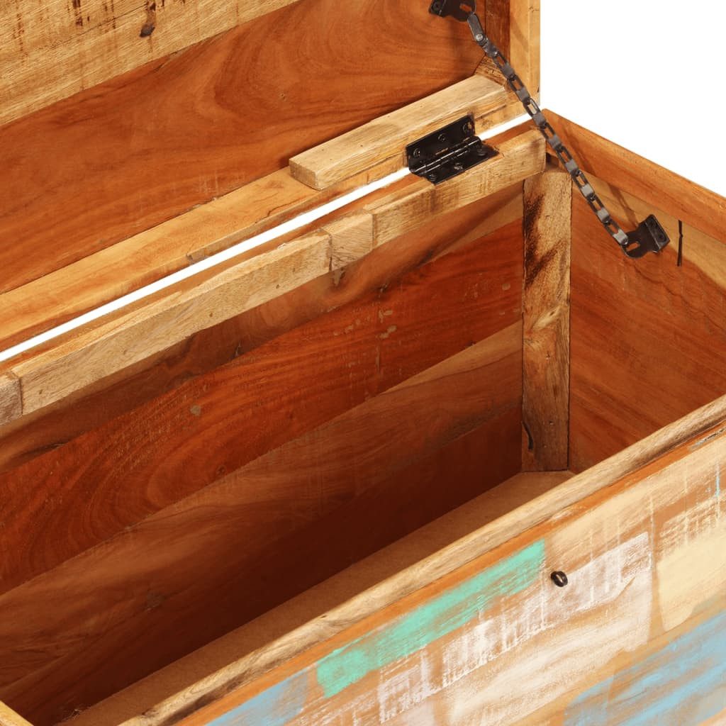 vidaXL Truhe Altholz bunt Truhe Aufbewahrungsbox Schatzkiste Holzkiste mit Deckel S