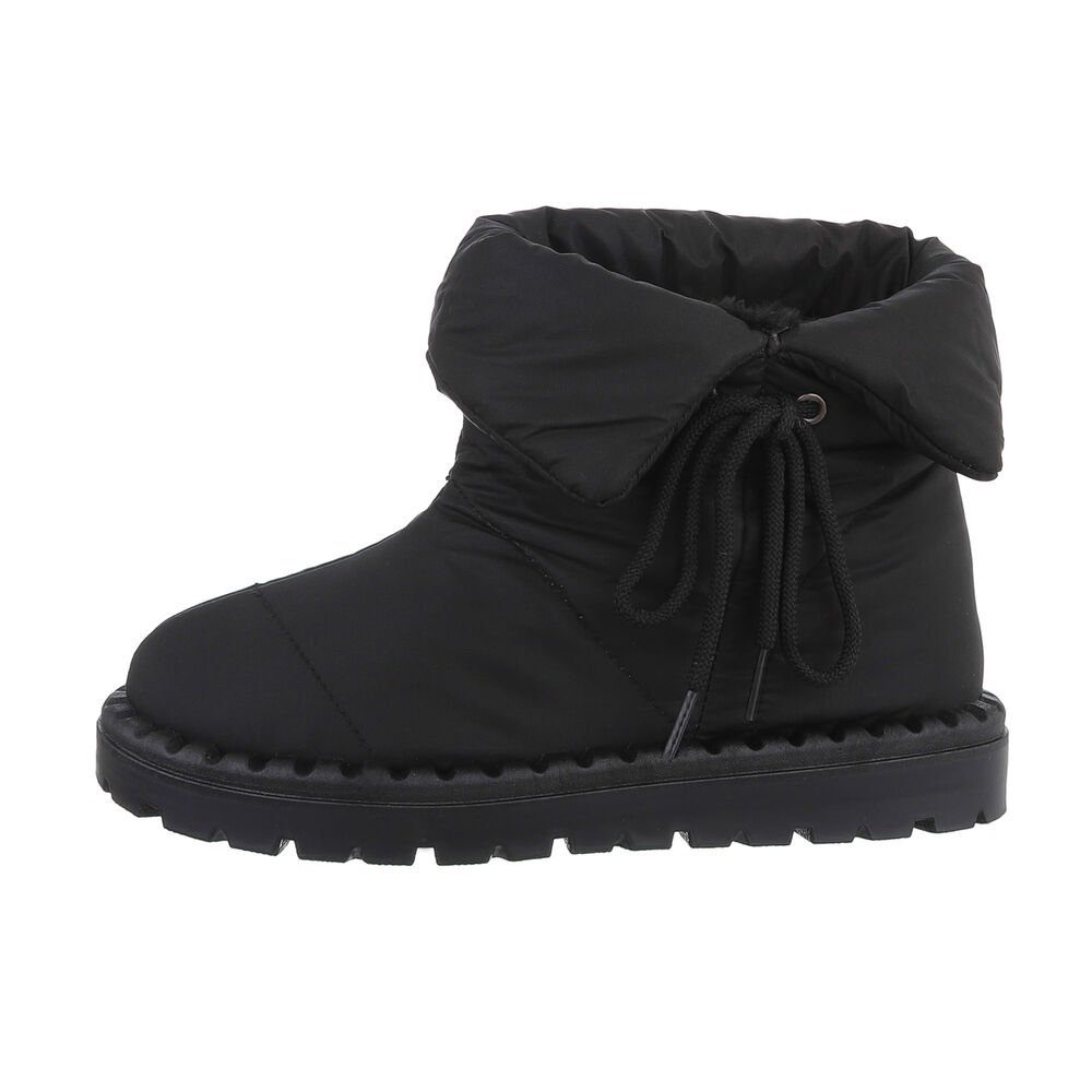 Ital-Design Damen Snowboots Freizeit Snowboots Flach Flache Stiefeletten in Schwarz