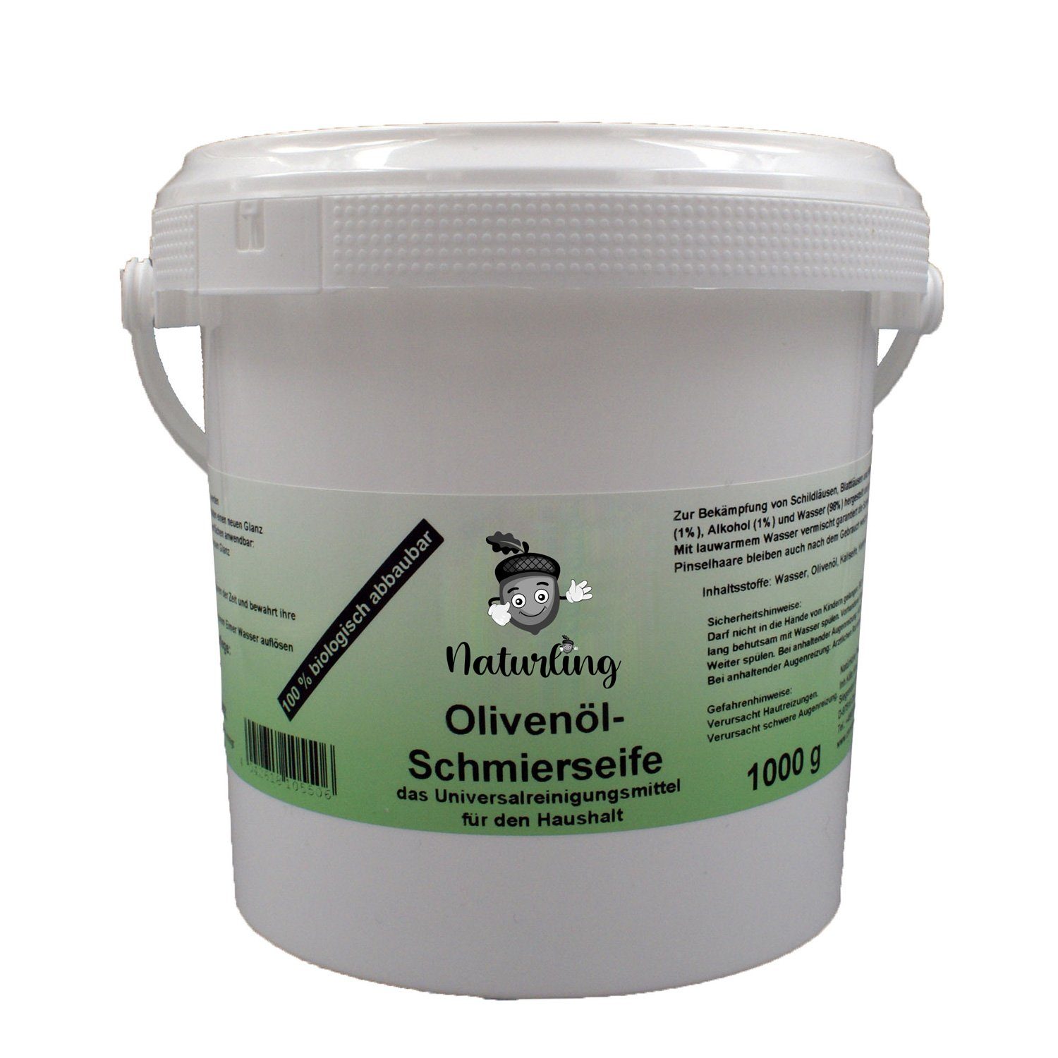 naturling Olivenöl Schmierseife Allzweckreiniger (1 kg, [- ergiebige Paste)
