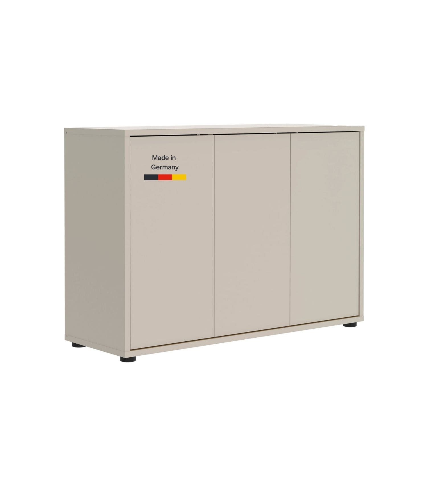 mokebo Sideboard 'Horizon' Holz Kommode Push-to-Open Türen Schrank (73x103 cm, mit Einlegeböden), Made in Germany, Kommode Beige, Beistellschrank, Anrichte in K – Bild 2 von 5