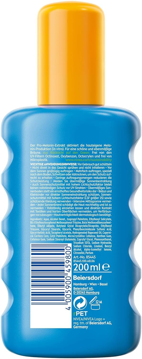 Nivea Sonnenschutzspray Schutz & Bräune Sonnenspray LSF 30 (200 ml), 1-tlg.
