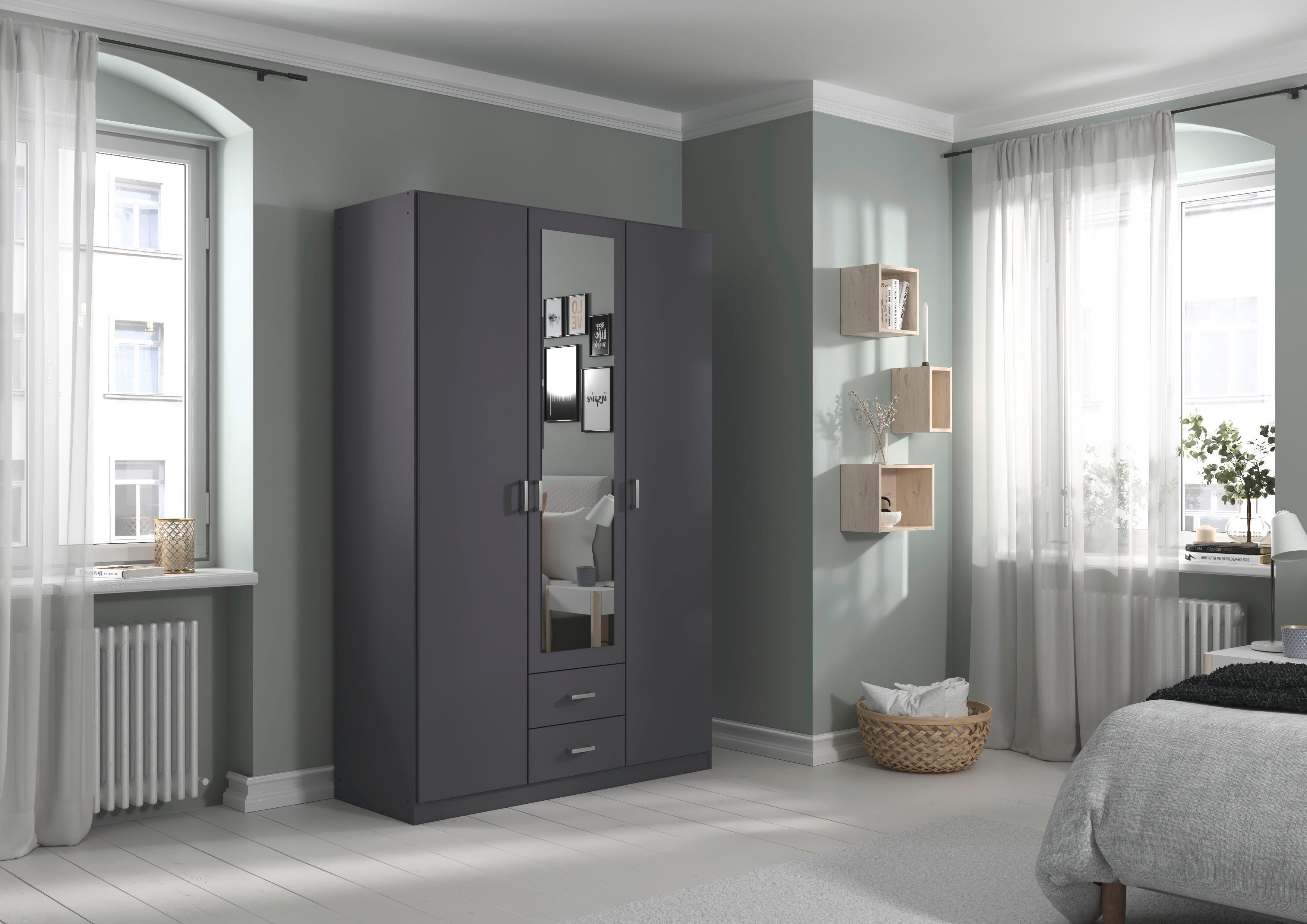 rauch Kleiderschrank Schrank Garderobe Ankleide GAMMA Breiten 91/136/181/226/271/315/360 cm (in 3 Ausstattungen BASIC/CLASSIC/PREMIUM (inkl. SOFT-CLOSE-Funktion – Bild 2 von 5