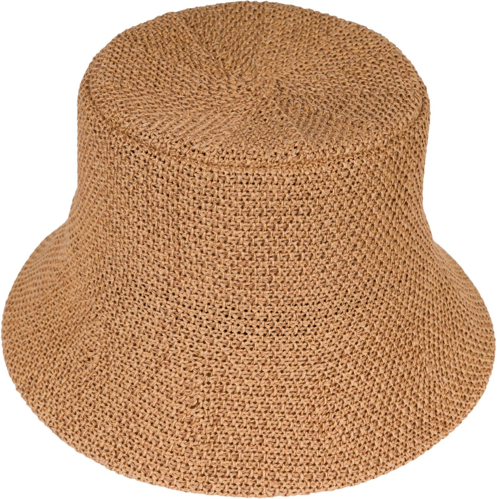 styleBREAKER Fischerhut Fischerhut aus Papierstroh - Knautschhut (1-St)