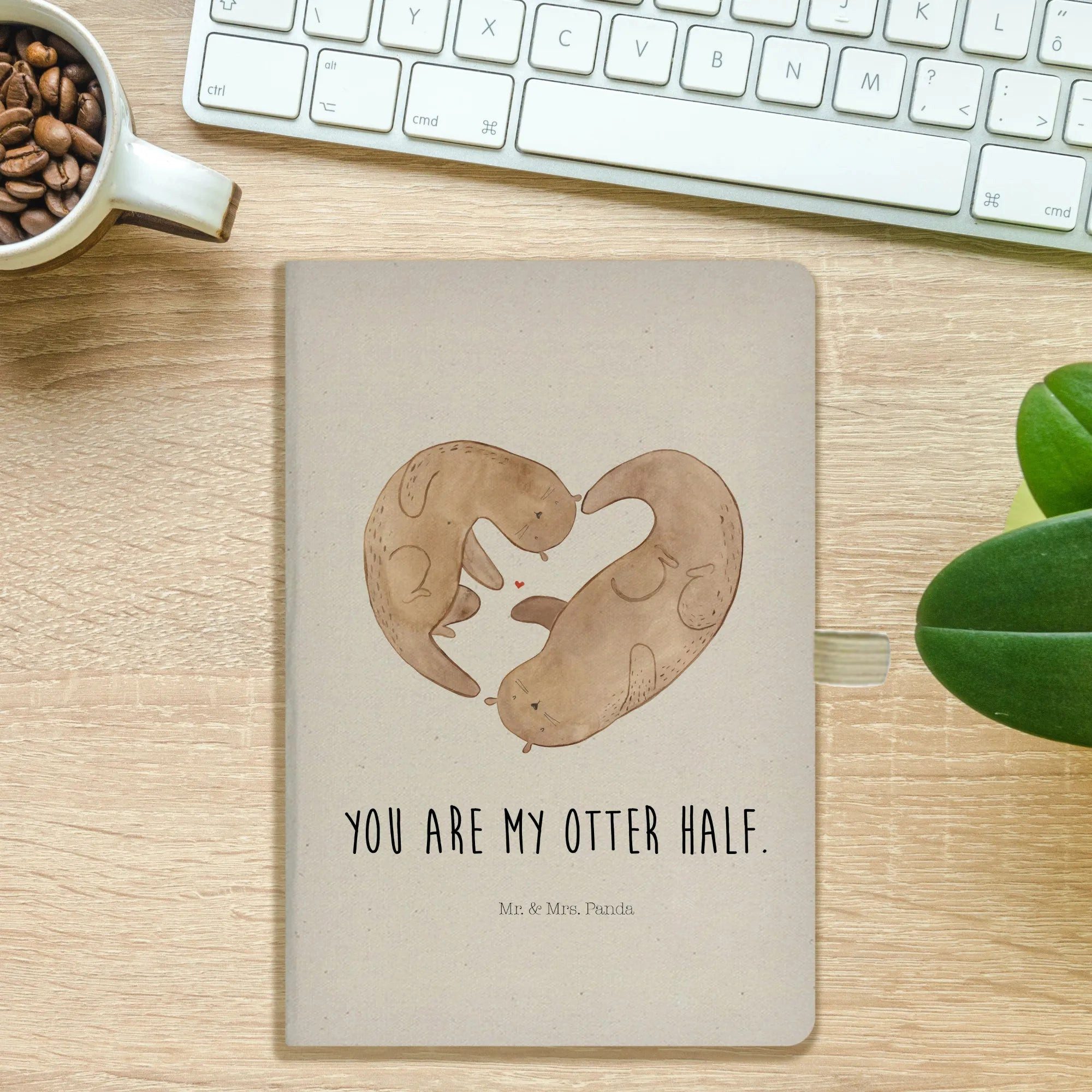 Thumbnail - Mr. & Mrs. Panda Notizbuch Otter Herz - Transparent - Geschenk, Fischotter, A5 Notizbuch, Tagebu Mr. & Mrs. Panda, Flexi...