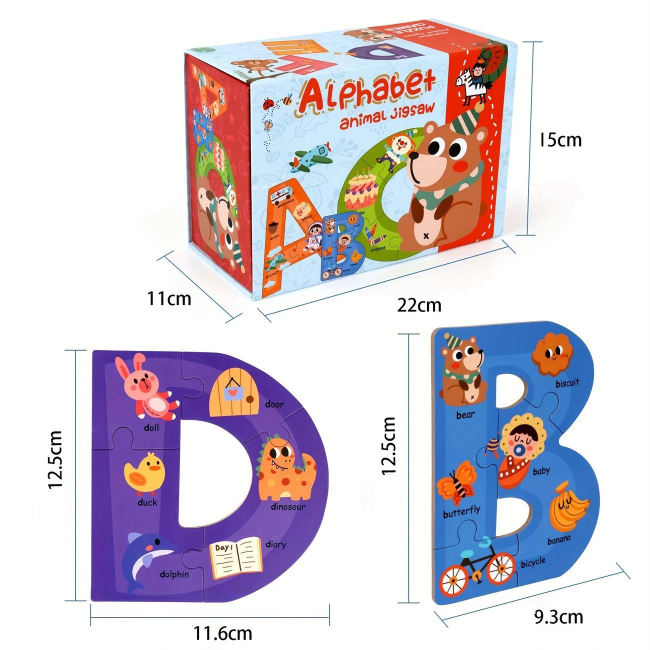 CLTYQ Lernspielzeug Holzbuchstaben Puzzle, ABC Visuelles günstig online kaufen