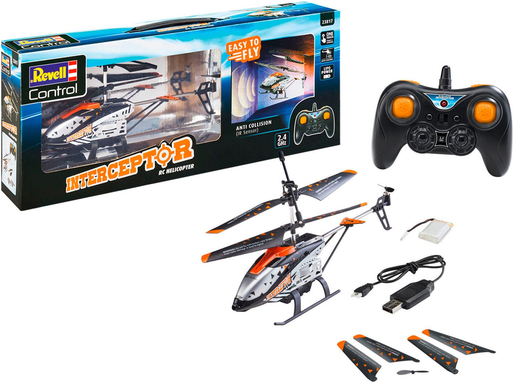 Revell® RC-Helikopter Revell® control - Interceptor Anti Collision, 2,4Ghz, mit LED-Beleuchtung