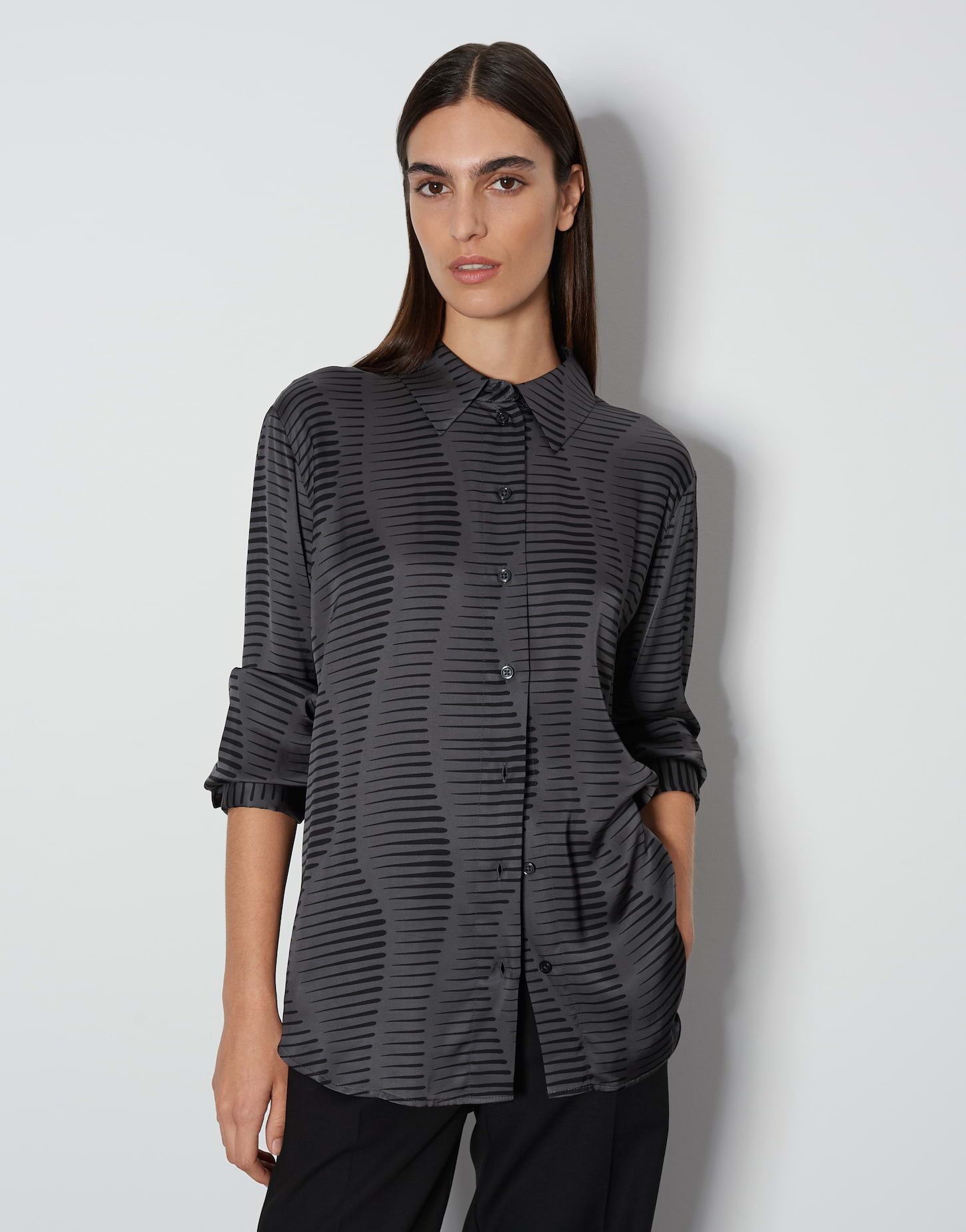 Langarmbluse Oversize Printbluse ZAURYN aus Viskose