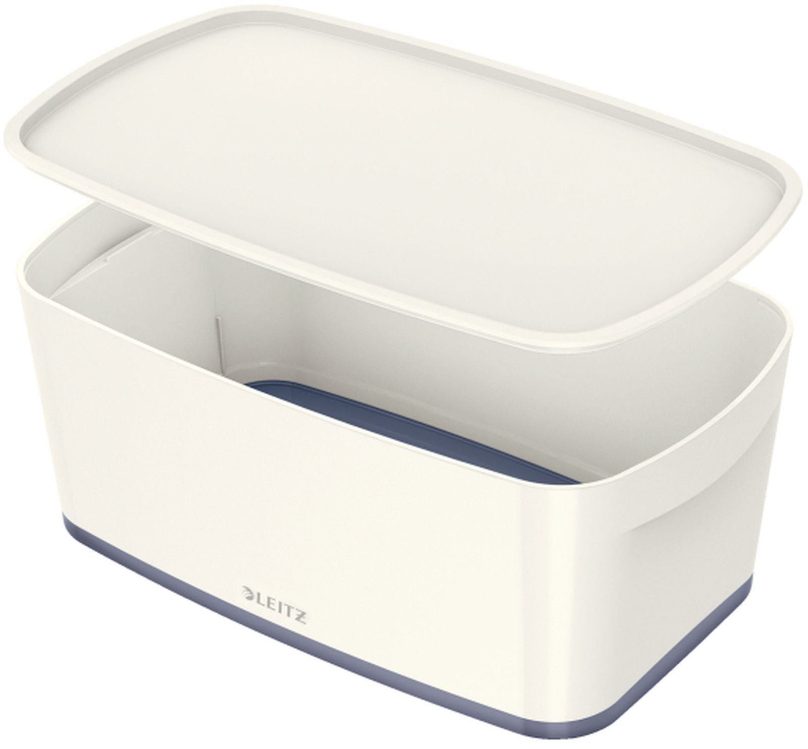 LEITZ Aufbewahrungsbox Aufbewahrungsbox MyBox Klein A5 mit Deckel ABS weiß/grau Packung mit 4