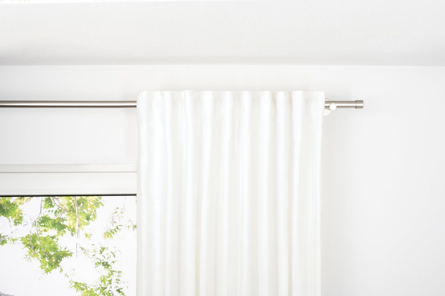 Vorhang Balance, ondeco, verdeckte Schlaufenschal Polyester, 100% Schlaufen Weiß (1 St), moderner