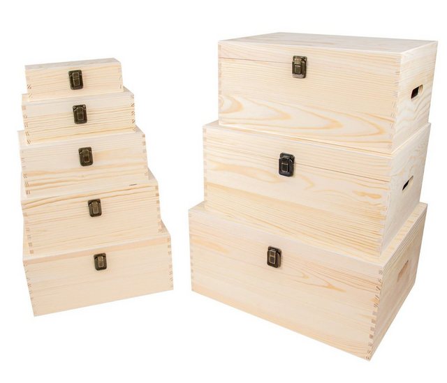 Alsino Kiste “Alsino Holzbox mit Deckel Holzkiste Aufbewahrungsbox Deko Holz-Kiste Naturholz Unbehandelt”
