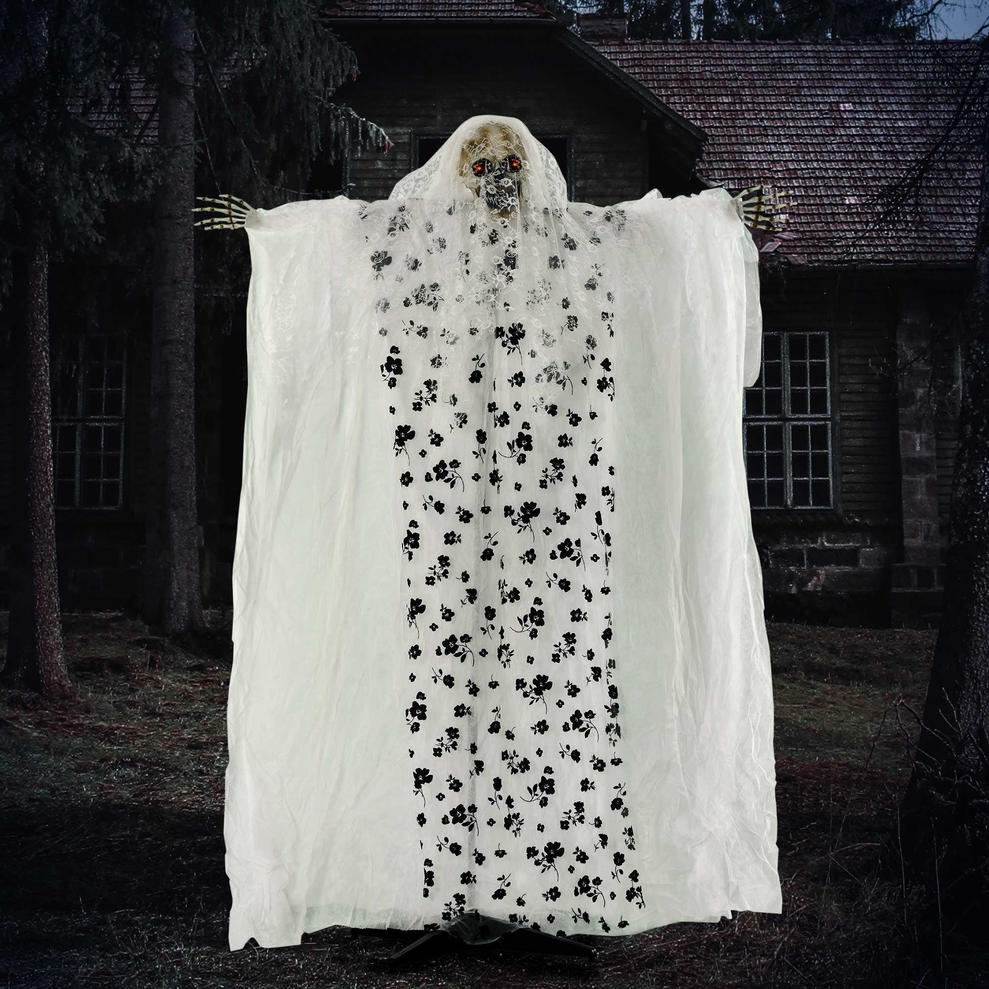 Outsunny Dekofigur Halloween Dekoration Geisterbraut mit Spezialeffekten, S günstig online kaufen