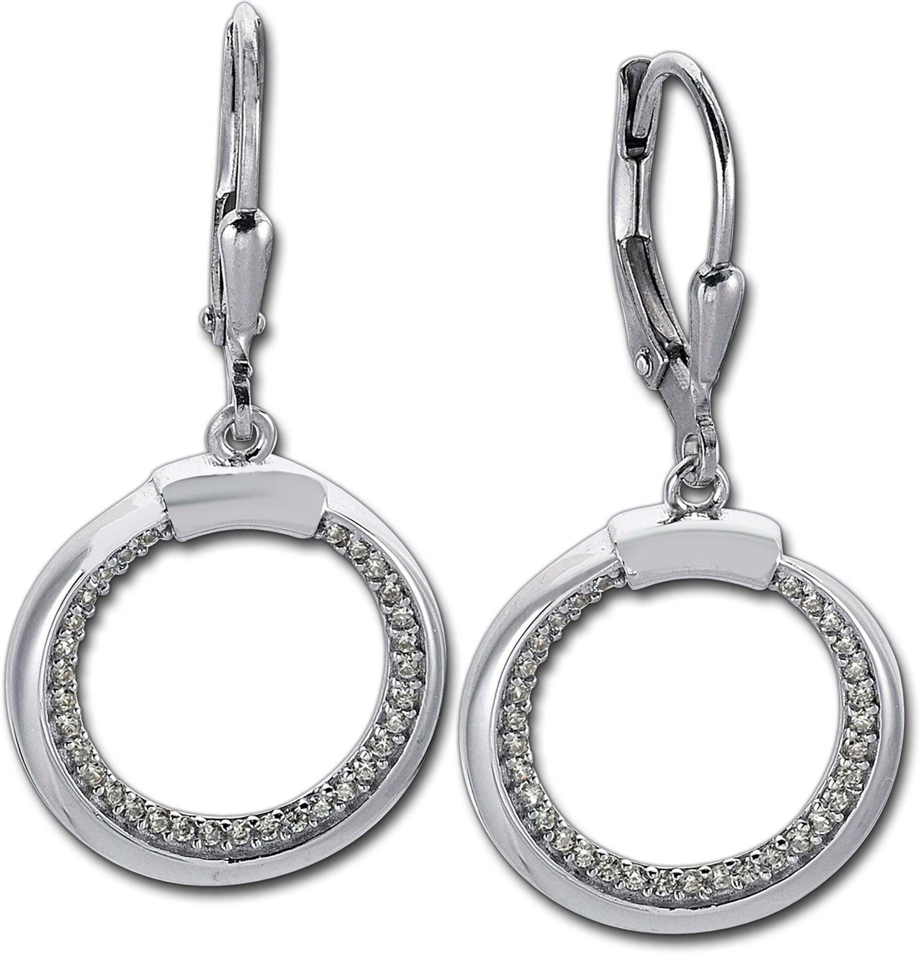 Balia Paar Ohrhänger Balia Damen Ohrringe poliert 925 (Ohrhänger), Damen Ohrhänger Round aus 925 Sterling Silber, Länge ca. 3,5cm