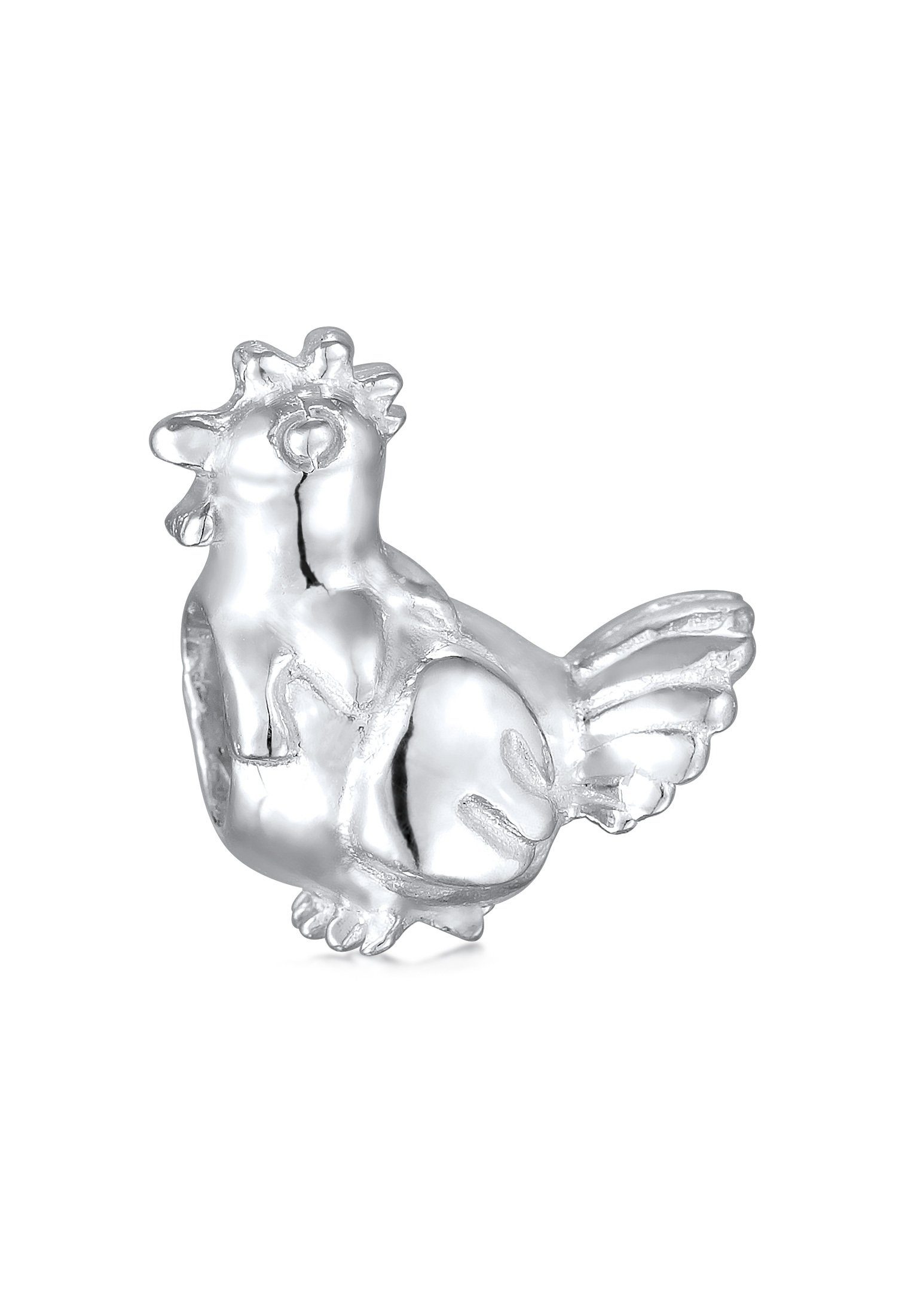 Nenalina Charm-Einhänger Hahn Bead-Anhänger Tier Oxidiert 925 Silber