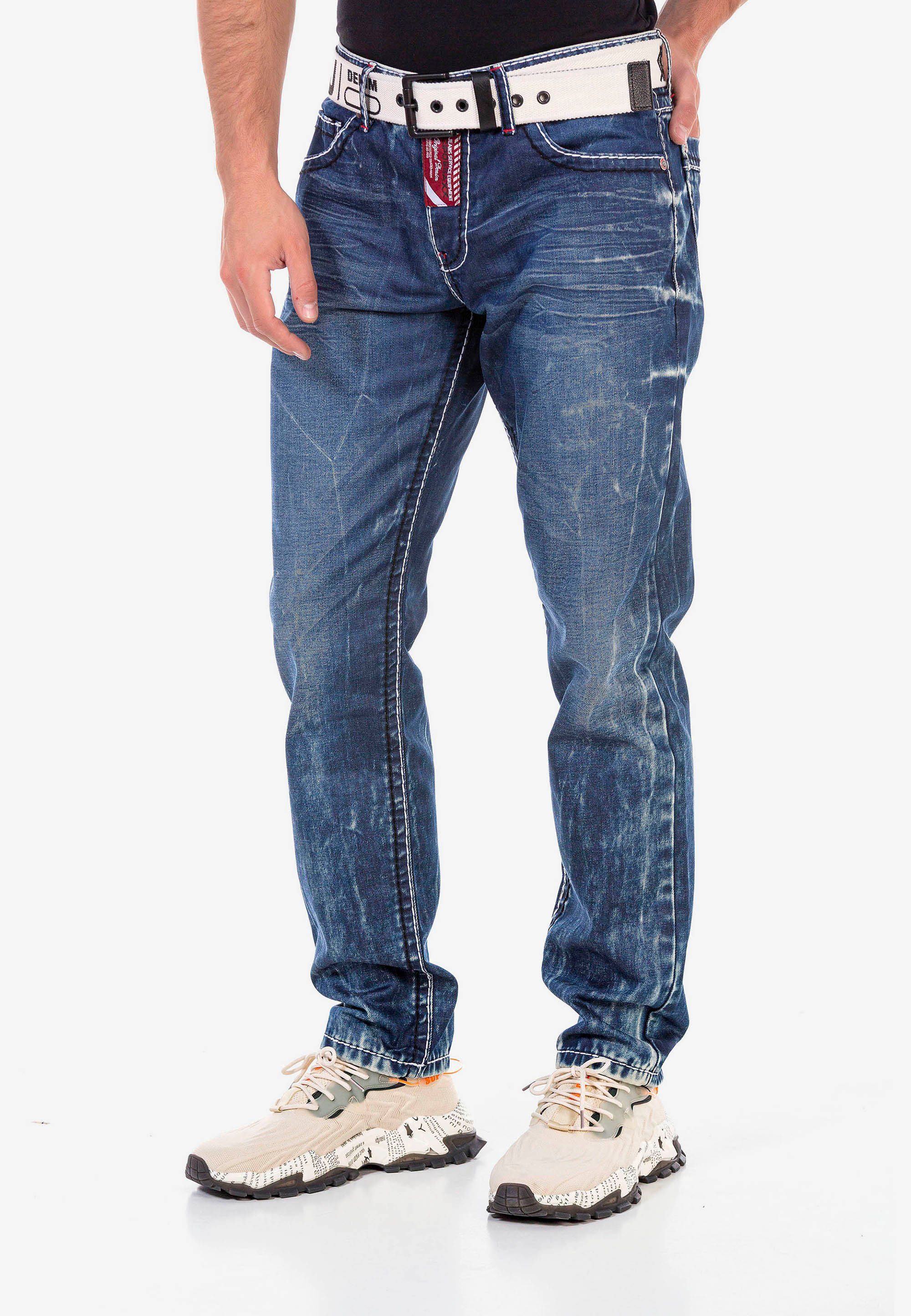 Straight-Jeans extravaganter mit Waschung & Baxx Cipo