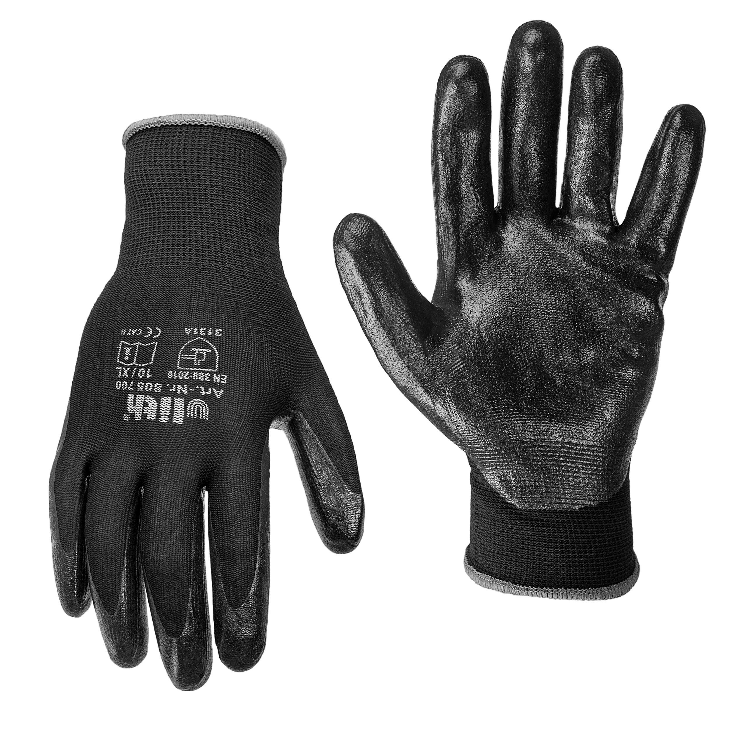 alca Arbeitshandschuhe Arbeitshandschuhe Nitril schwarz Gr. XL (10) rutschfest (1-St)