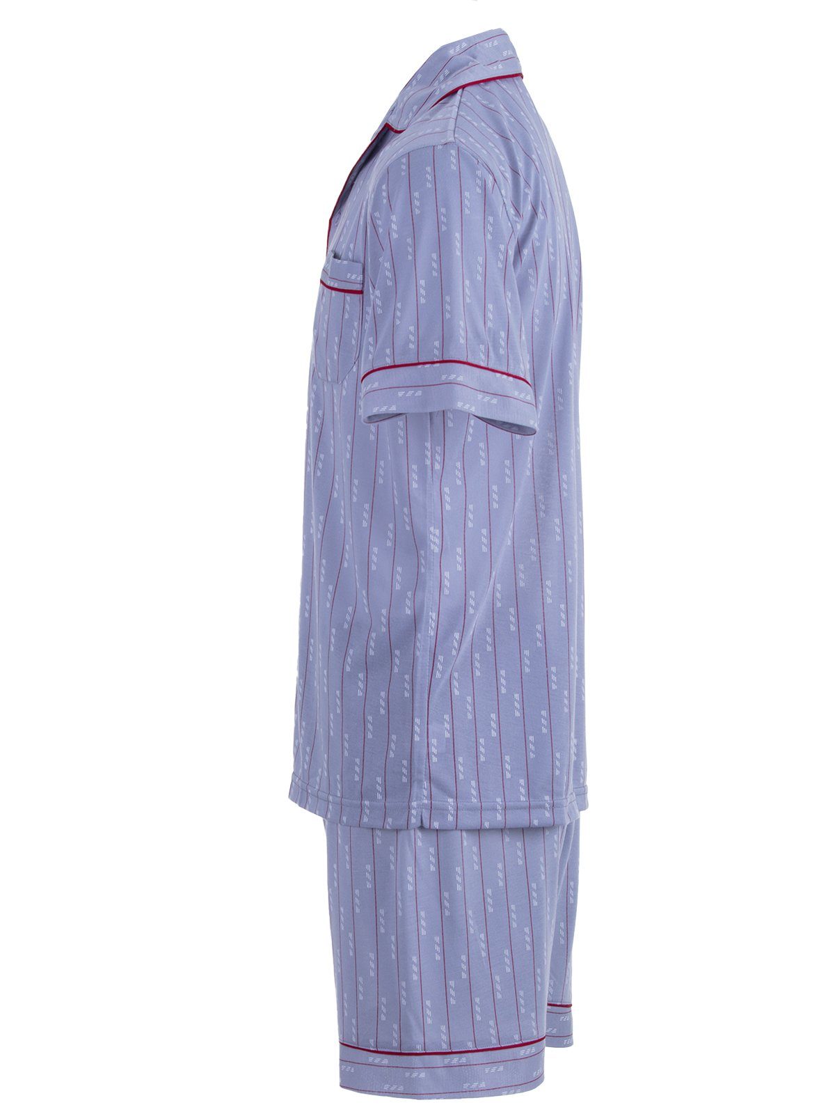 Bordüre Pyjama Schlafanzug - Lucky Shorty Set grau