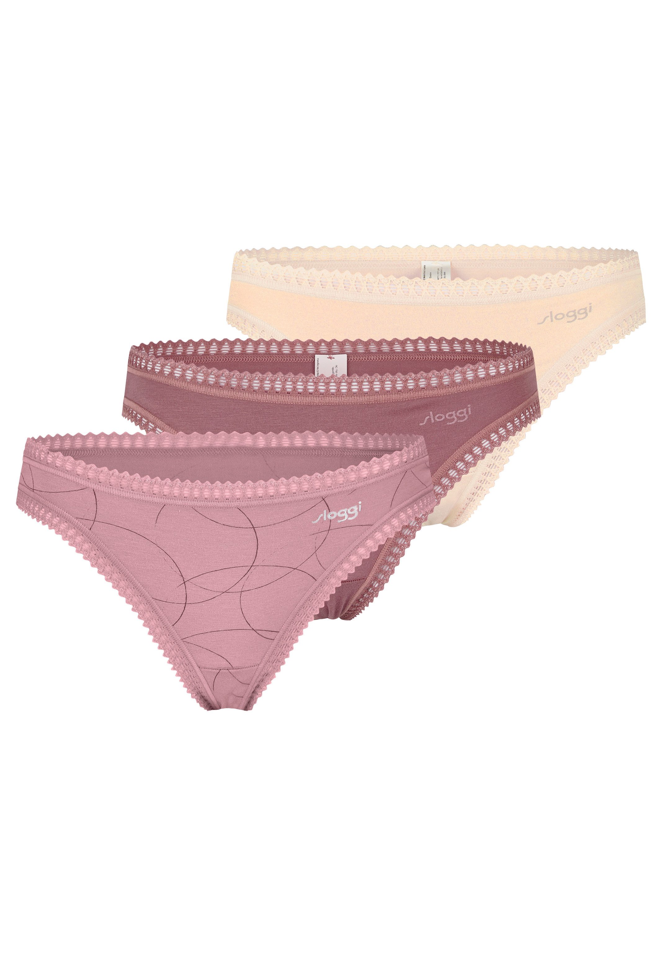 sloggi T-String 3er Pack GO Crush (Spar-Set, 3-St) String - Baumwolle - Atmungsaktiv - Komfortabel und atmungsaktiv