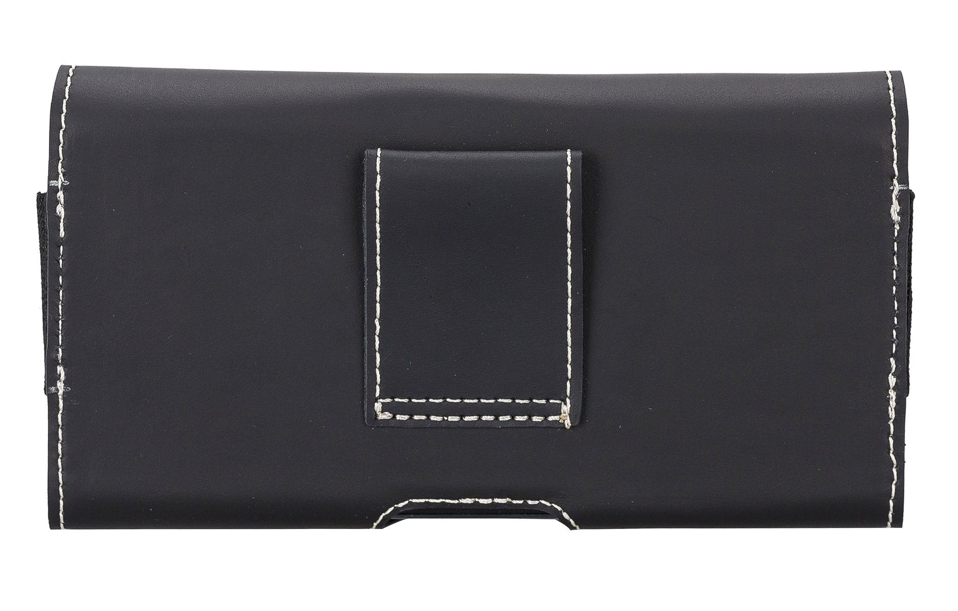 (Robustes Gürtelschlaufe Gürteltasche Leder und iPhone Plus Hochformat), Schwarz Vintage Leder mit 14 im Magnet-Klappdeckel Gürteltasche für Holster Burkley