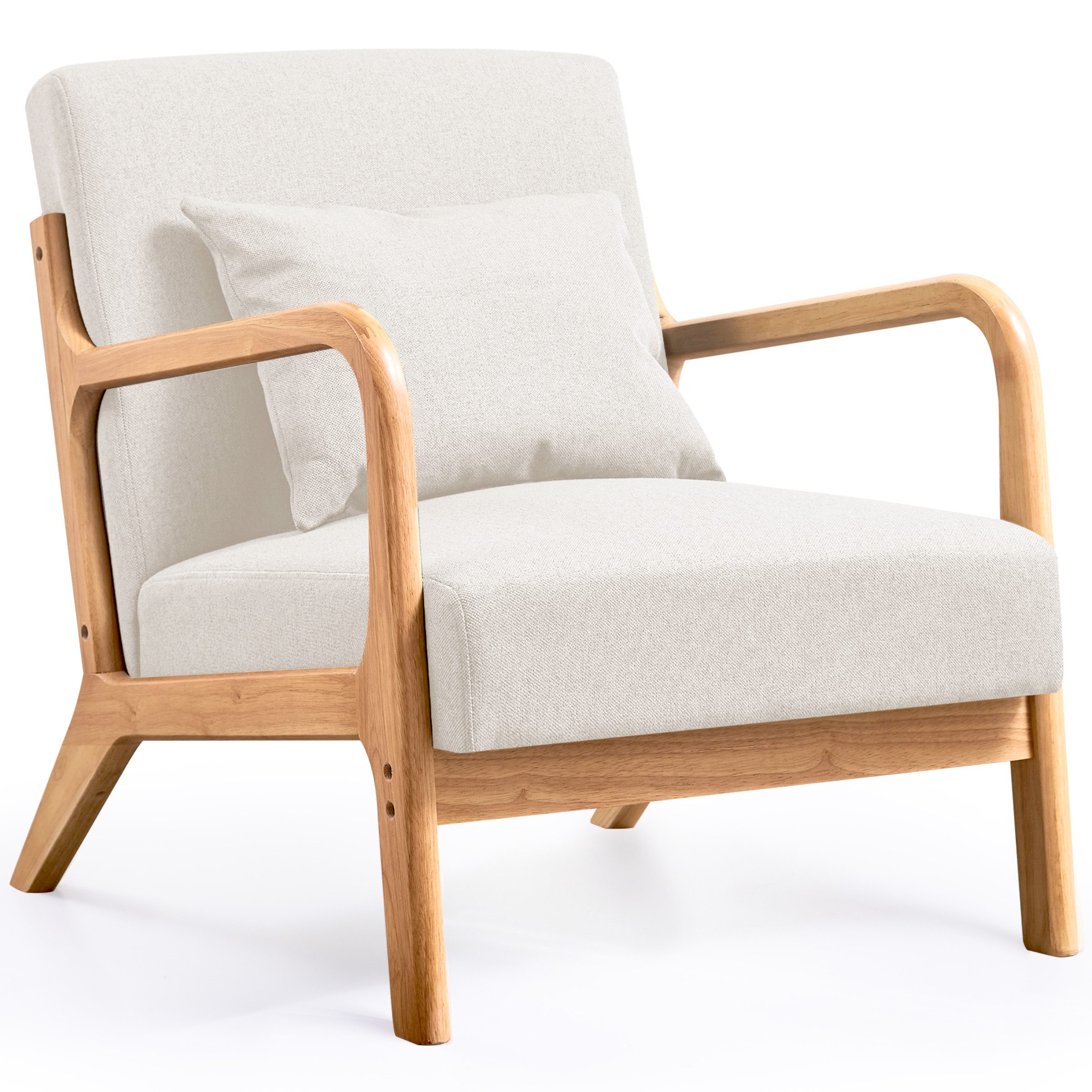 SUBRTEX Loungesessel Comfort Cushion mit Holzarmlehne Loungesessel,TV-Sessel