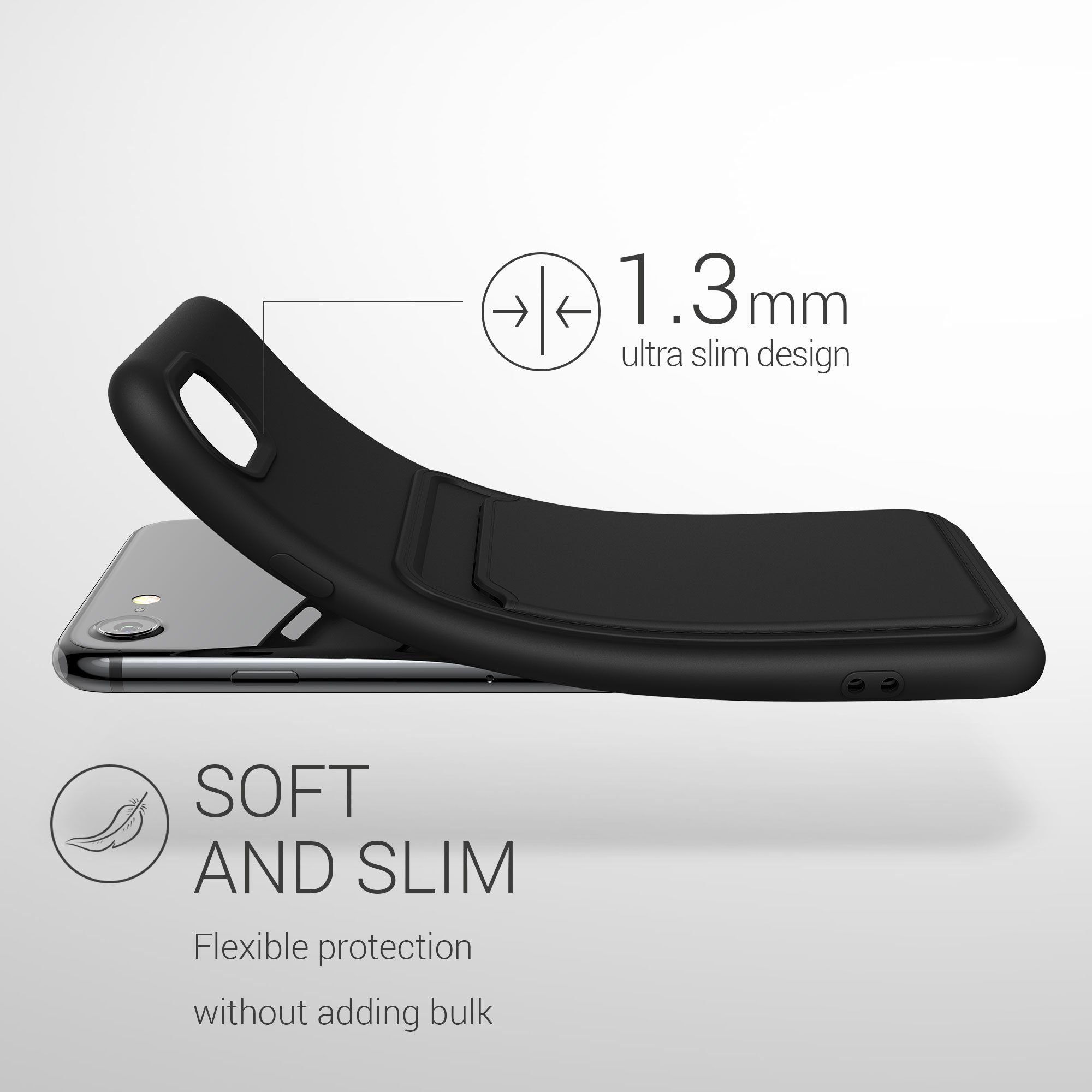 kwmobile Handyhülle Hülle für Apple iPhone SE / 8 / 7, Handyhülle mit Fach für Karten - Handy Cover Case