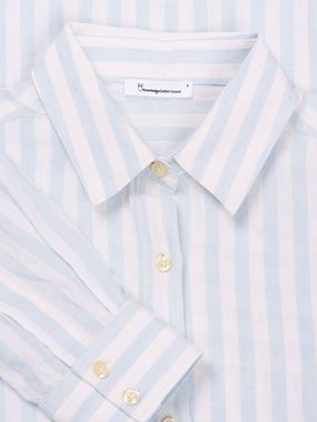 KnowledgeCotton Apparel Langarmhemd Linen Striped loose A-Shape Shirt