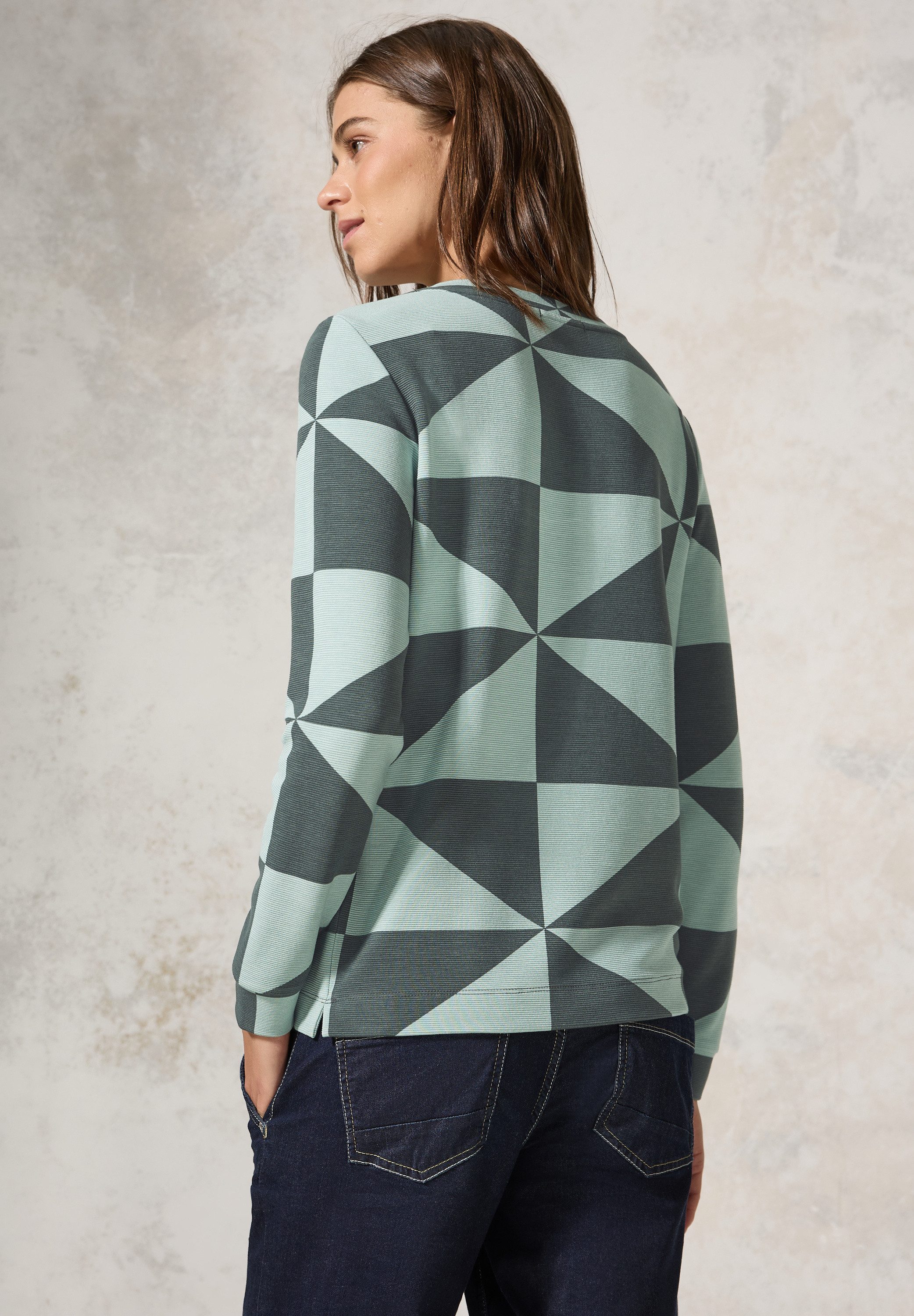 CECIL Langarmshirt mit Materialmix